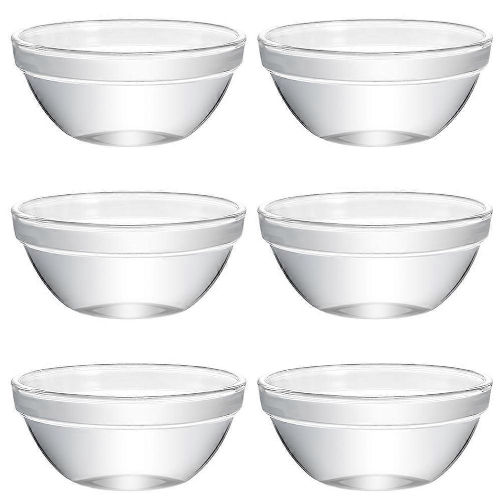 6-teiliges Set Glas-puddingschalen, Marmeladenschalen, Lebensmittelbehälter, Dessertschalen Für Zuhause-6.00x6.00x3.00cm-transparent