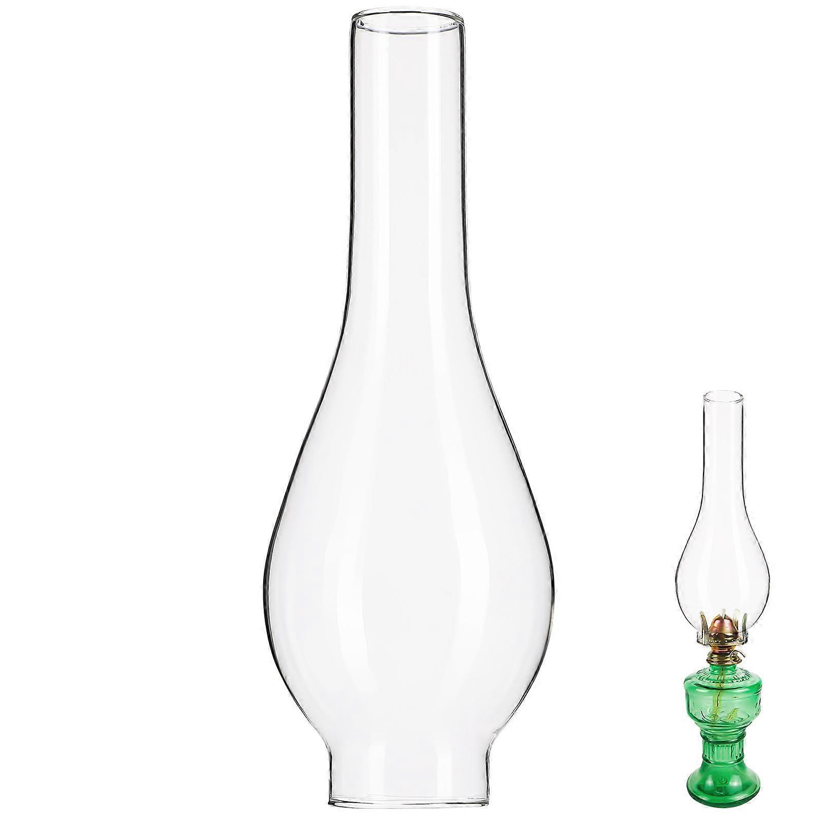 Öllampe, Glaslampenschirm, Durchsichtiger Petroleumlampenkamin, Petroleumlampenabdeckung-24.50x5.00x5.00cm-transparent