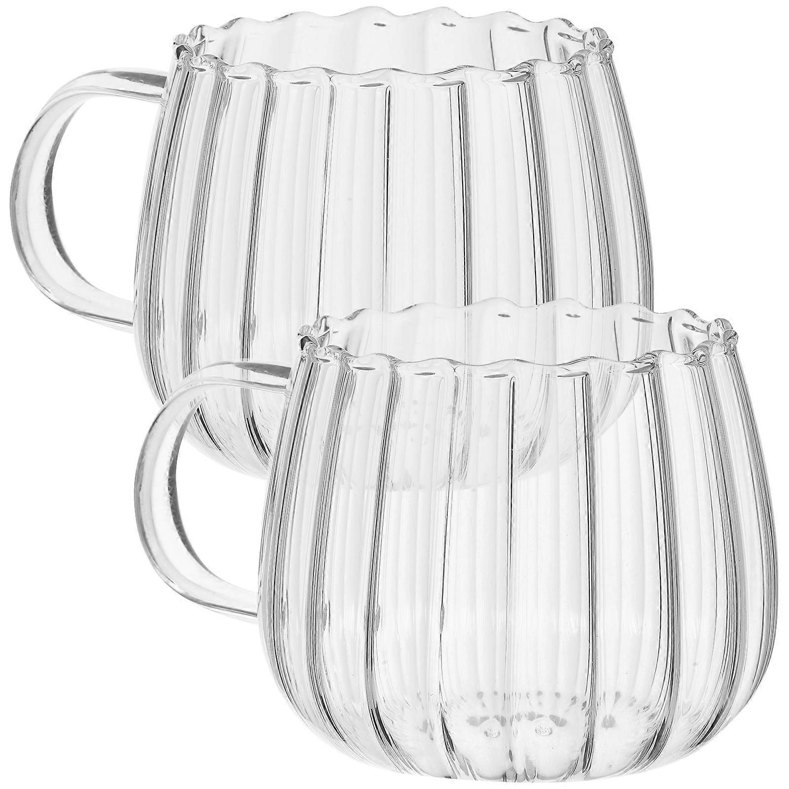 Transparente Glasbecher Mit Henkel, Kaffee-, Tee- Und Suppenbecher-11.50x8.00x7.00cm-transparent