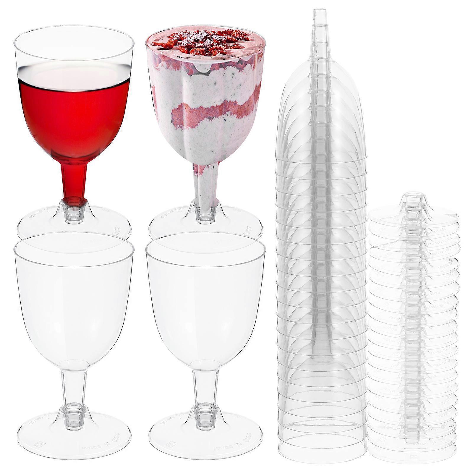 20 Stück 170 Ml Einwegbecher, Mousse-kelche, Rotweinbecher, Champagnerbecher-6.6x6.6x11cm-transparent