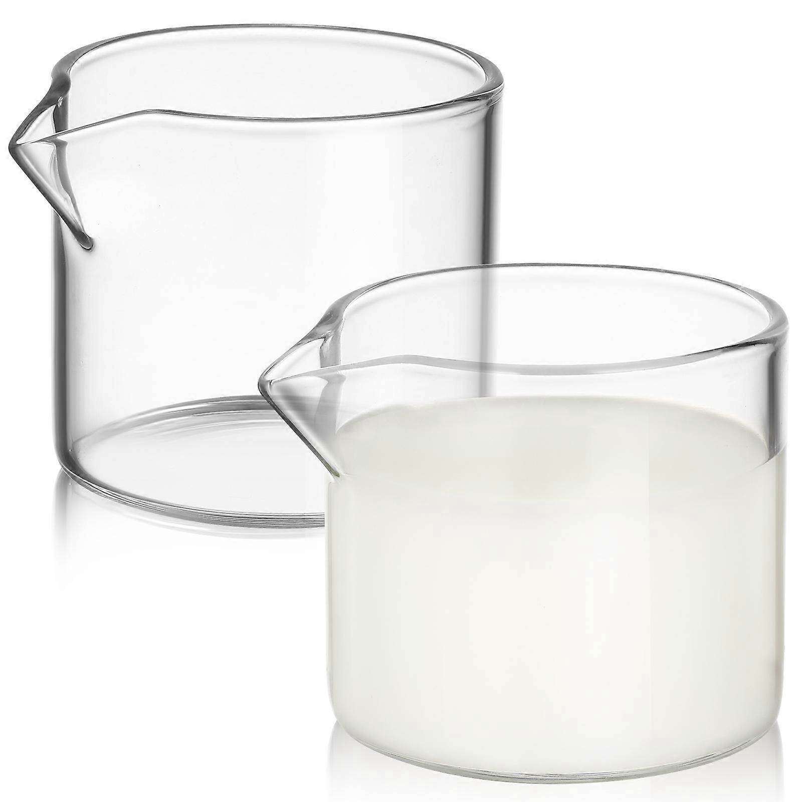 Kleine Glasmilchkännchen, Kaffeetassen, Milchbecher, Glasmilchbehälter-6.00x6.00x5.50cm-transparent