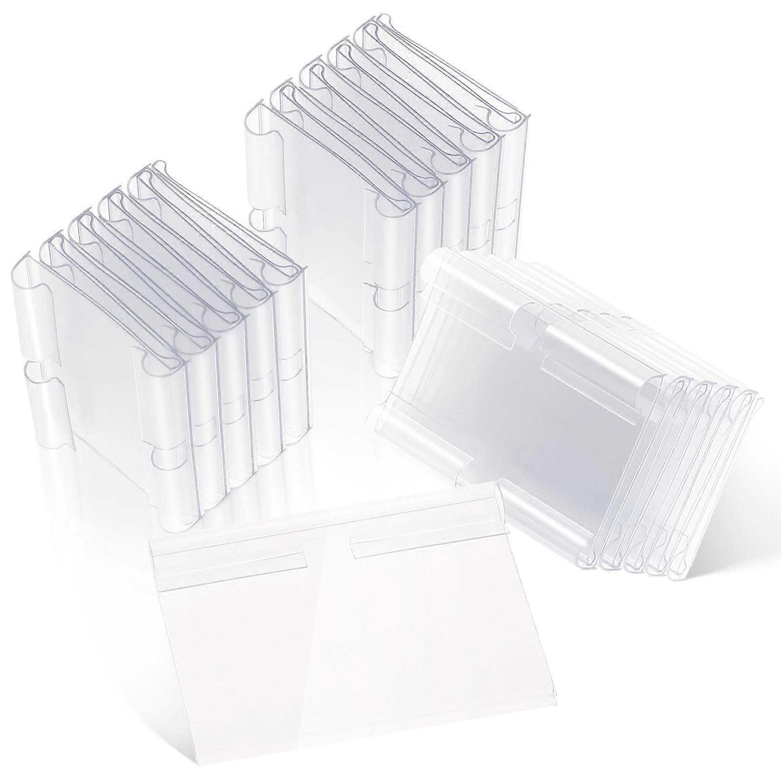 60 Stück Wiederverwendbare Regaletiketten Aus Kunststoff, Halterungen Zum Anclipsen, Preisschilder Für Regale, Verkaufsdisplays, Warenständer-6x4.2x2cm-transparent