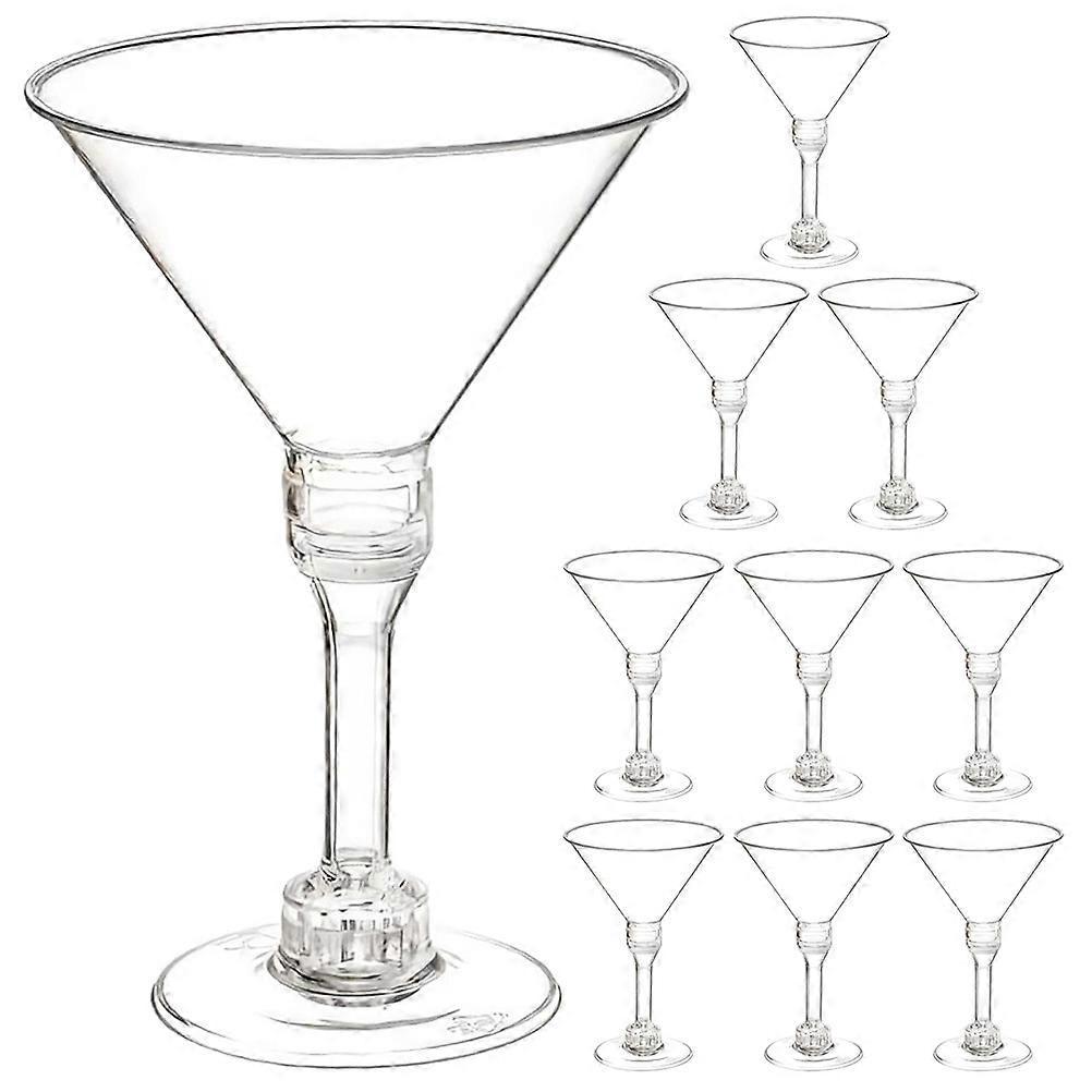 10 Stück Transparente Weingläser, Martinigläser, Durchsichtige Kunststoff-martinigläser, Martinibehälter-14x9.4x9.4cm-transparent