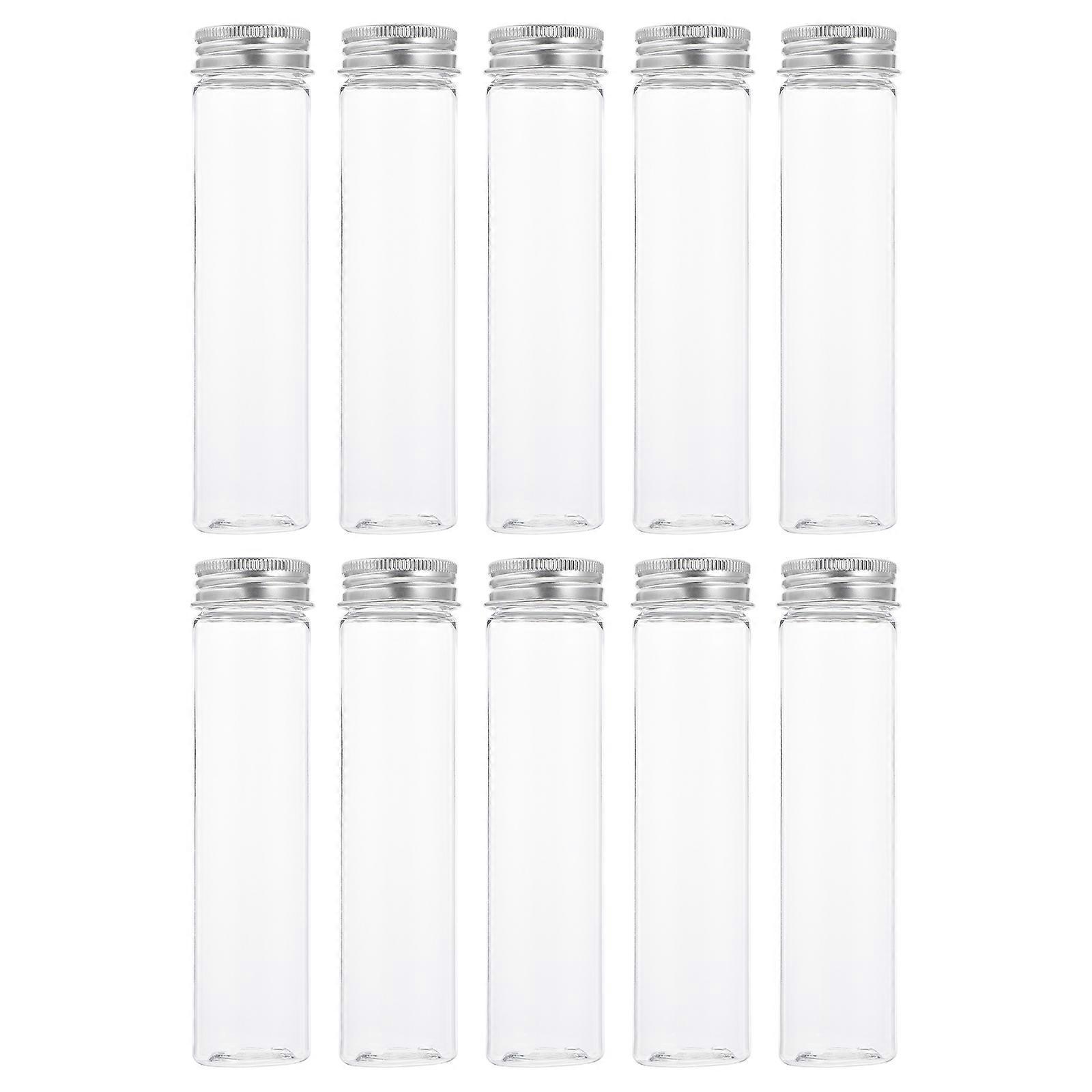 10 Stück Flache, Durchsichtige Kunststoff-reagenzgläser Mit Schraubverschluss, 110 Ml, Ideal Für Süßigkeiten, Kosmetik, Reiselotionen Usw.-10pcs