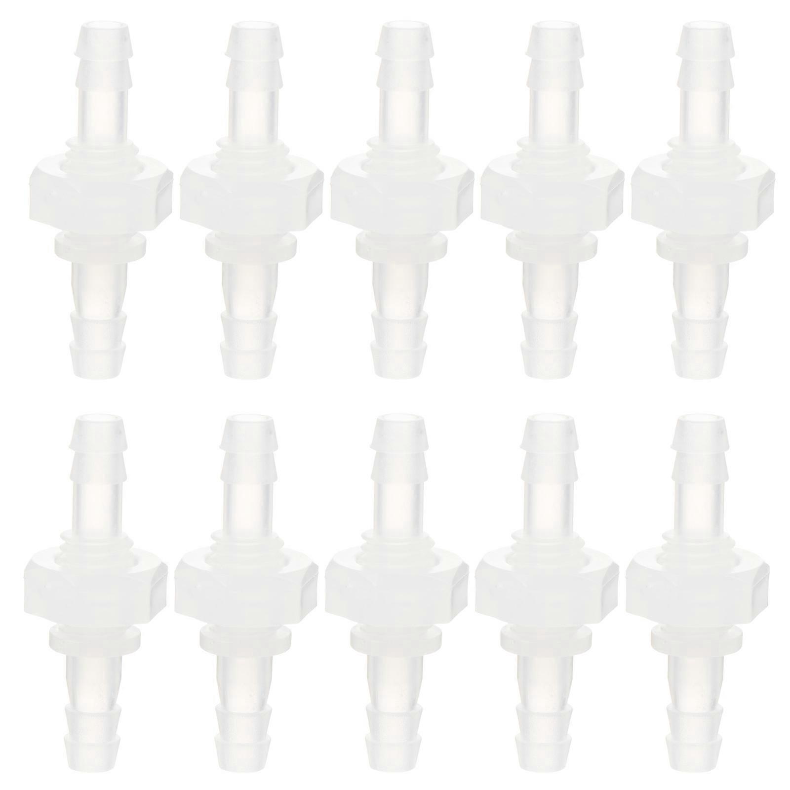 10 Stück Schlauchanschluss-durchführungs-schottverschraubung Aus Kunststoff, Sechskant-geradverschraubung-4.7x1.8cm-transparent