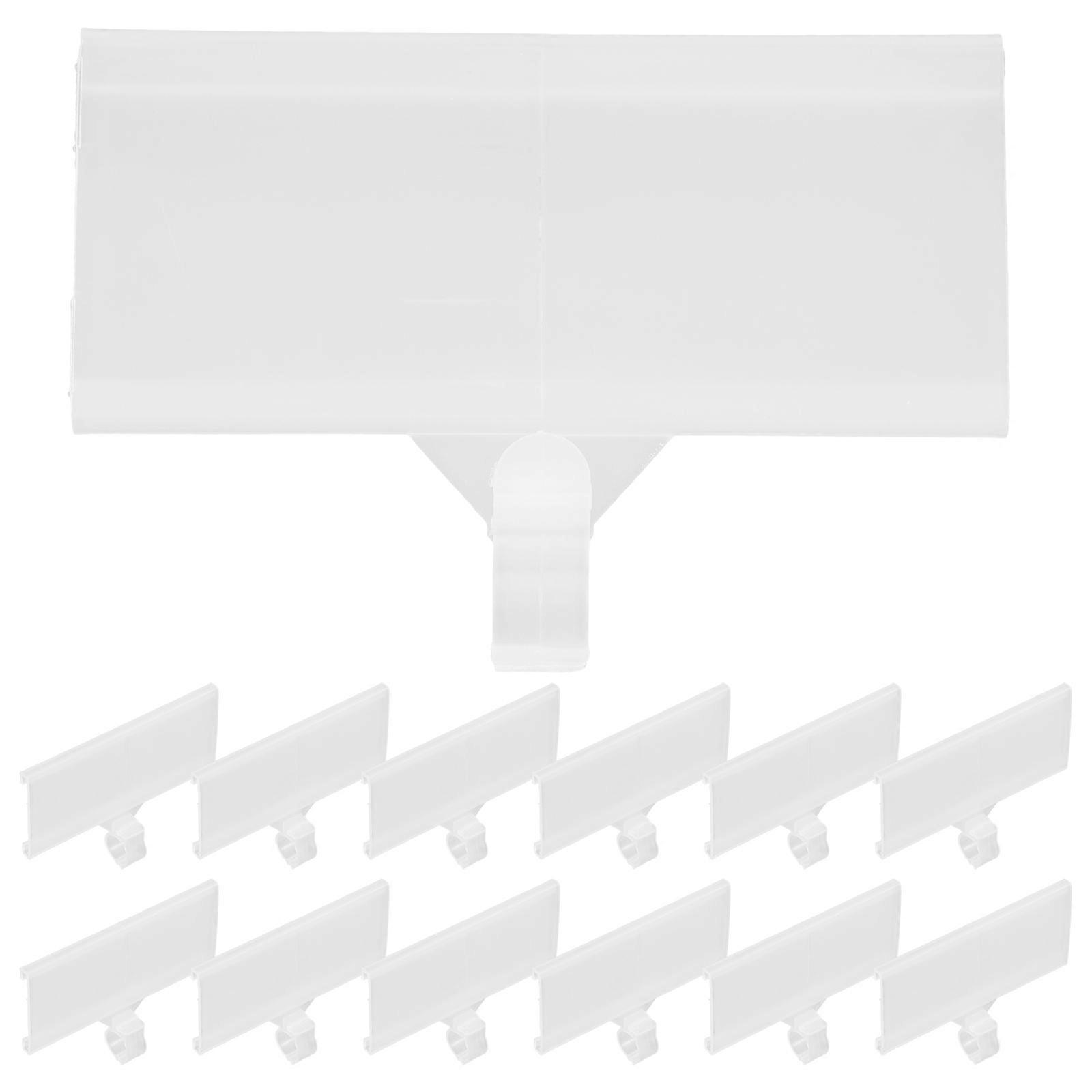 20 Stück Preisschildhalter, Drahtregal-etikettenhalter, Aufbewahrungsbehälter, Clip-etiketten-7.5x7cm-transparent