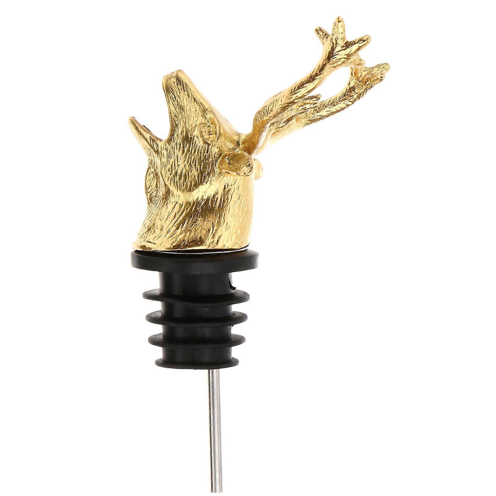 Weinausgießer In Hirschkopfform, Tierflaschenverschluss, Kreativer Weinbelüfter Für Bar, Party, Restaurant (golden)-golden