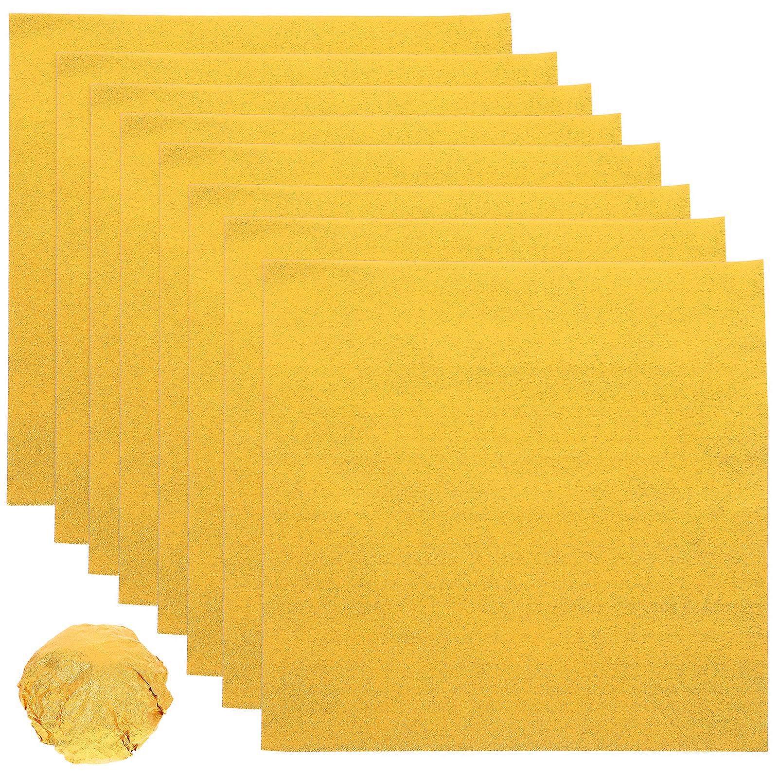 200 Stück Aluminiumfolienpapier, Goldfolienpapier, Geschenkpapier, Lebensmittelverpackungspapier Für Schokolade (20x20cm)-20.00x20.00x0.10cm-golden