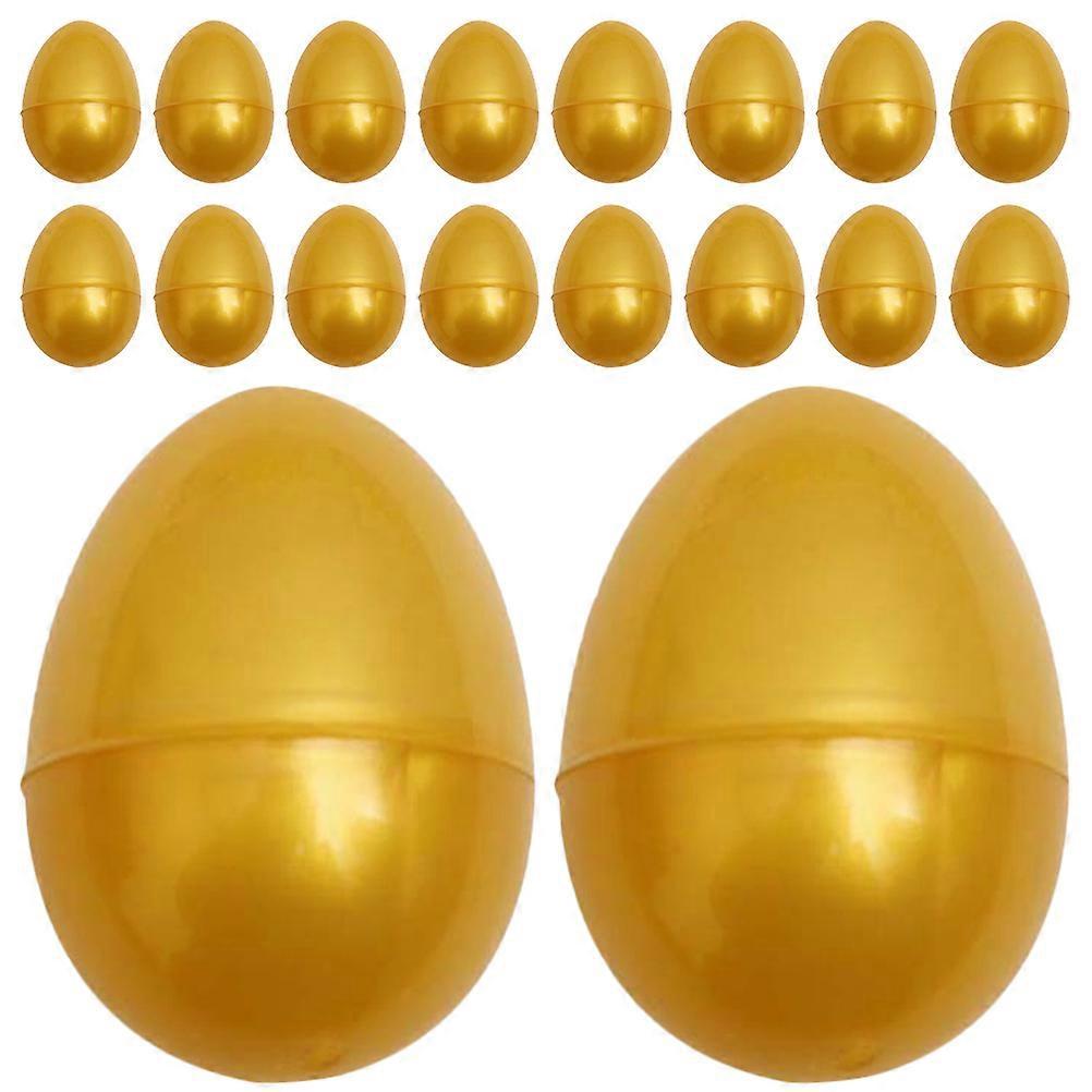 24 Leere Goldene Ostereier Aus Kunststoff, Ideal Als Spielzeug Für Kinder, Zum Einpacken, Für Partys Oder Lotterien.-6.00x4.00x4.00cm-golden