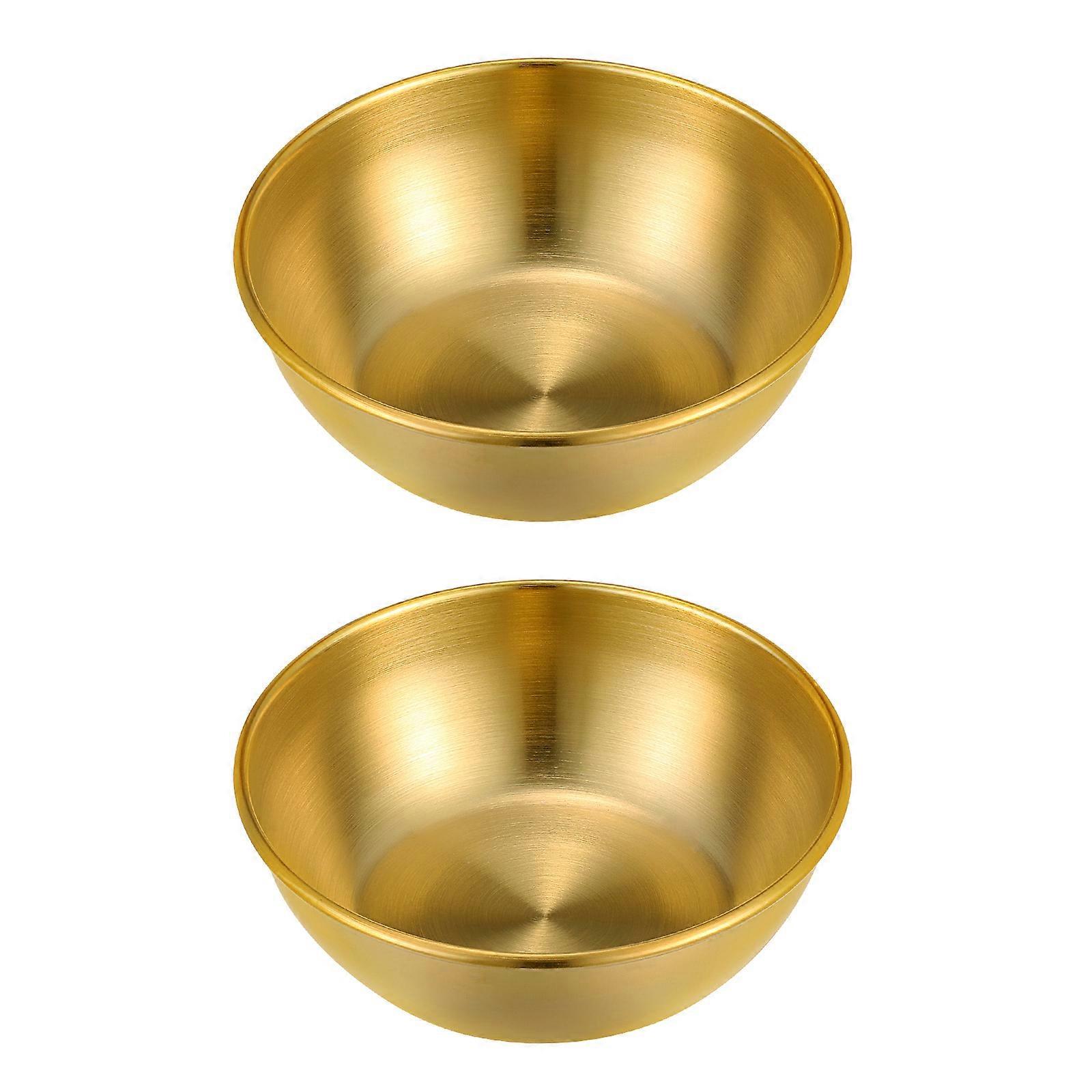 Hemoton 4-teiliges Edelstahl-saucenschälchen-set, Dipschalen, Runde Gewürzschalen, Untertassen, Vorspeisenteller Für Restaurant Und Zuhause (golden)