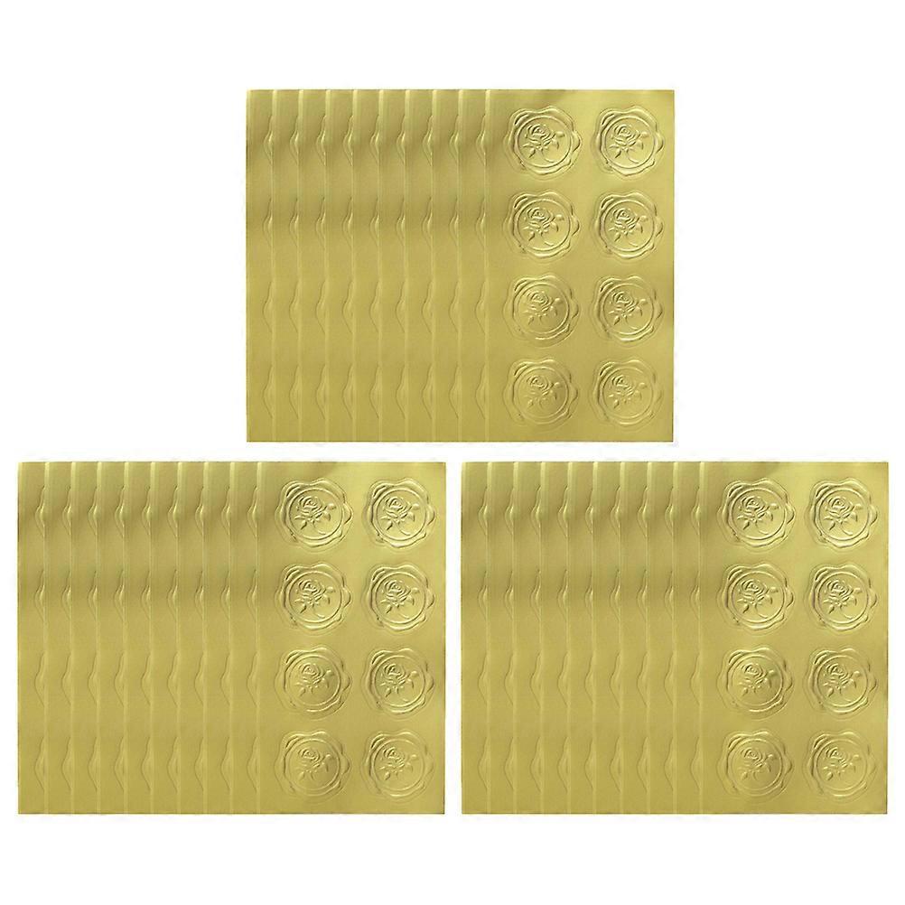 30 Bögen Wachssiegelaufkleber, Klebesiegelaufkleber, Briefumschlagsiegelaufkleber, Geschenkverpackungsaufkleber-13.00x6.50x0.01cm-golden