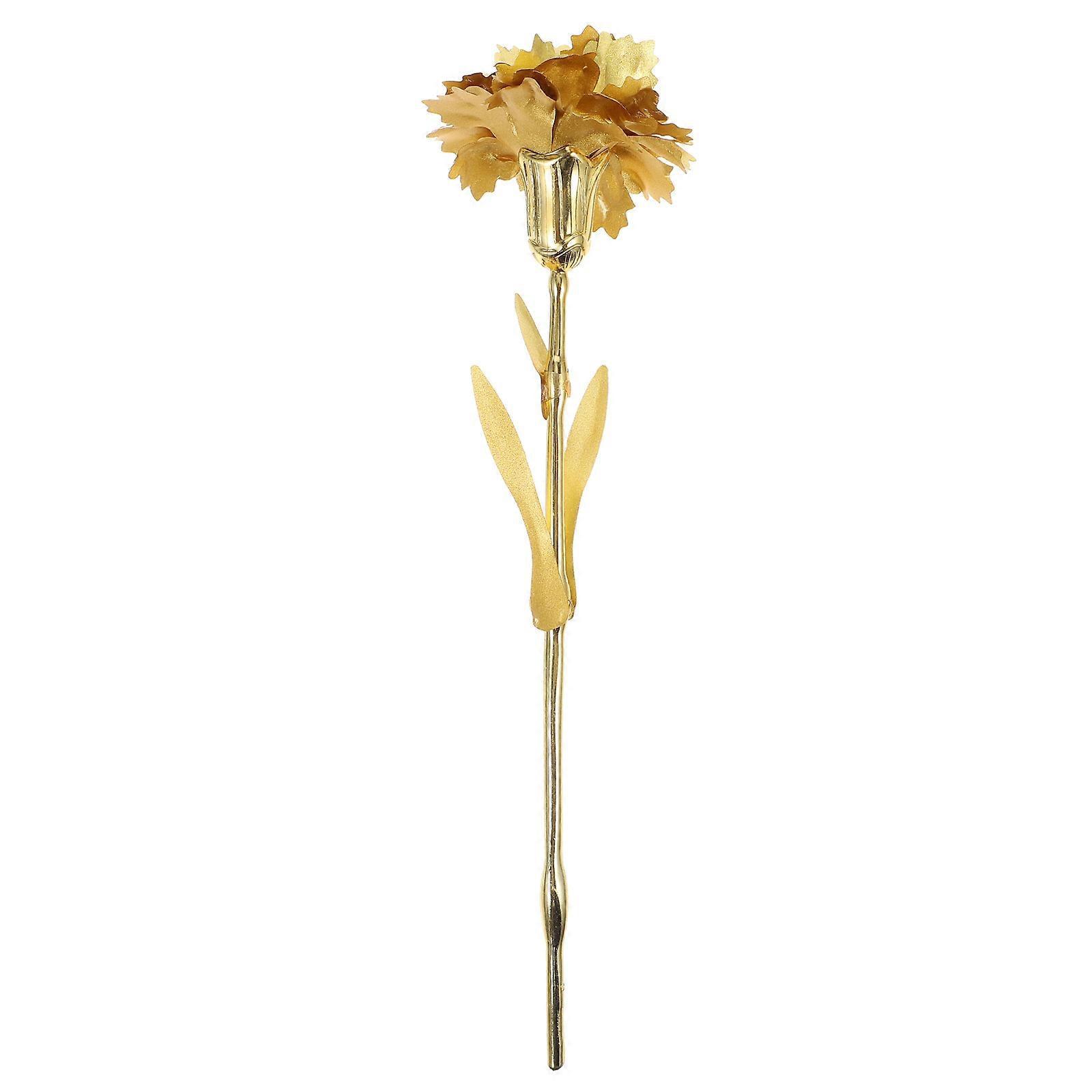 Geschenke Für Mama: Künstliche Nelken Aus 24-karätiger Goldfolie, Handgefertigt In Einer Geschenkbox – Das Perfekte Geschenk Zum Muttertag, Erntedankfest Oder Geburtstag (golden)-25x7.5cm-golden