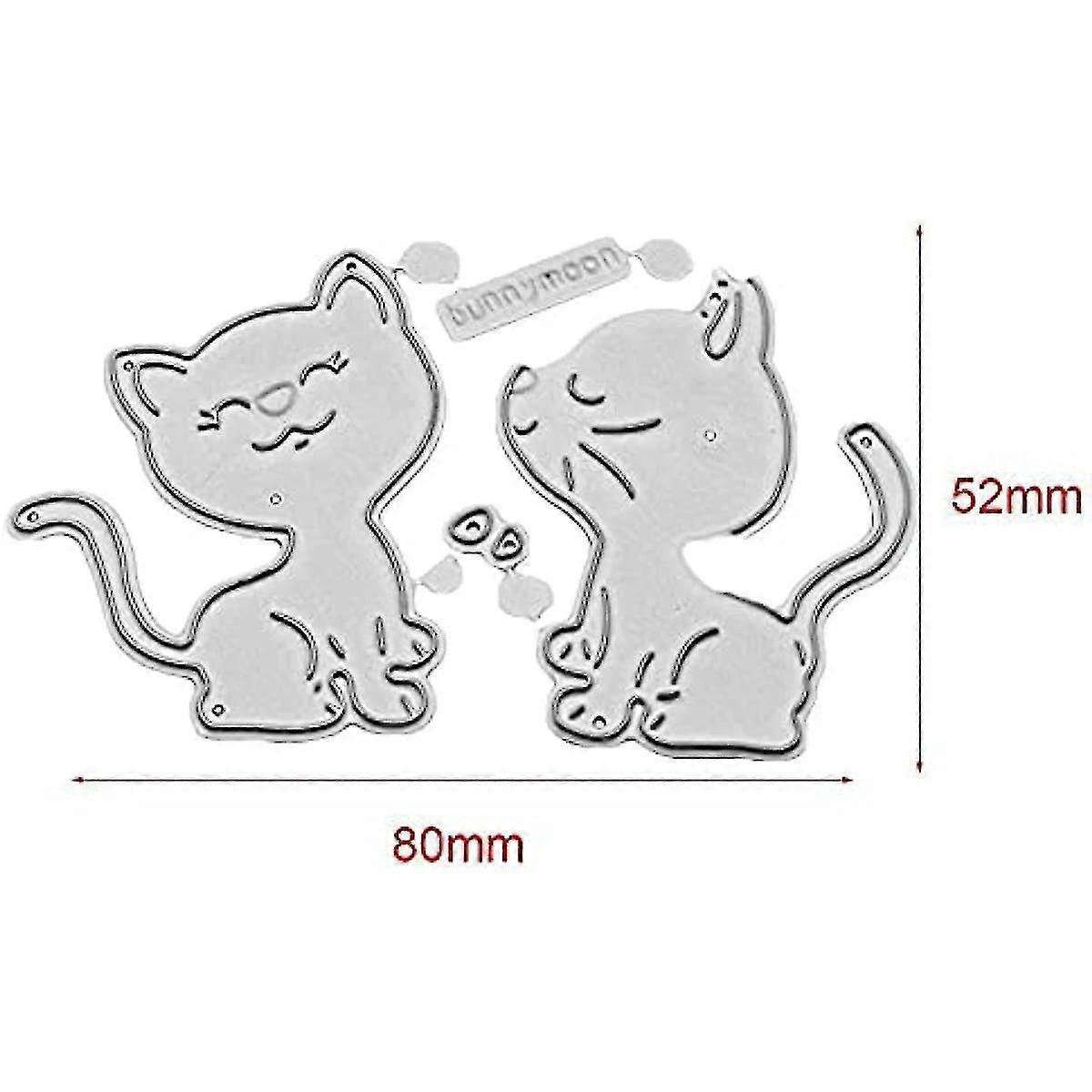 Stanzformen Mit Katzenmotiven, Metall-stanzformen, Niedliche Zwei Kätzchen, Prägeschablone Für Diy-scrapbooking-alben, Fotobastelarbeiten, Papierkarten, Dekoration