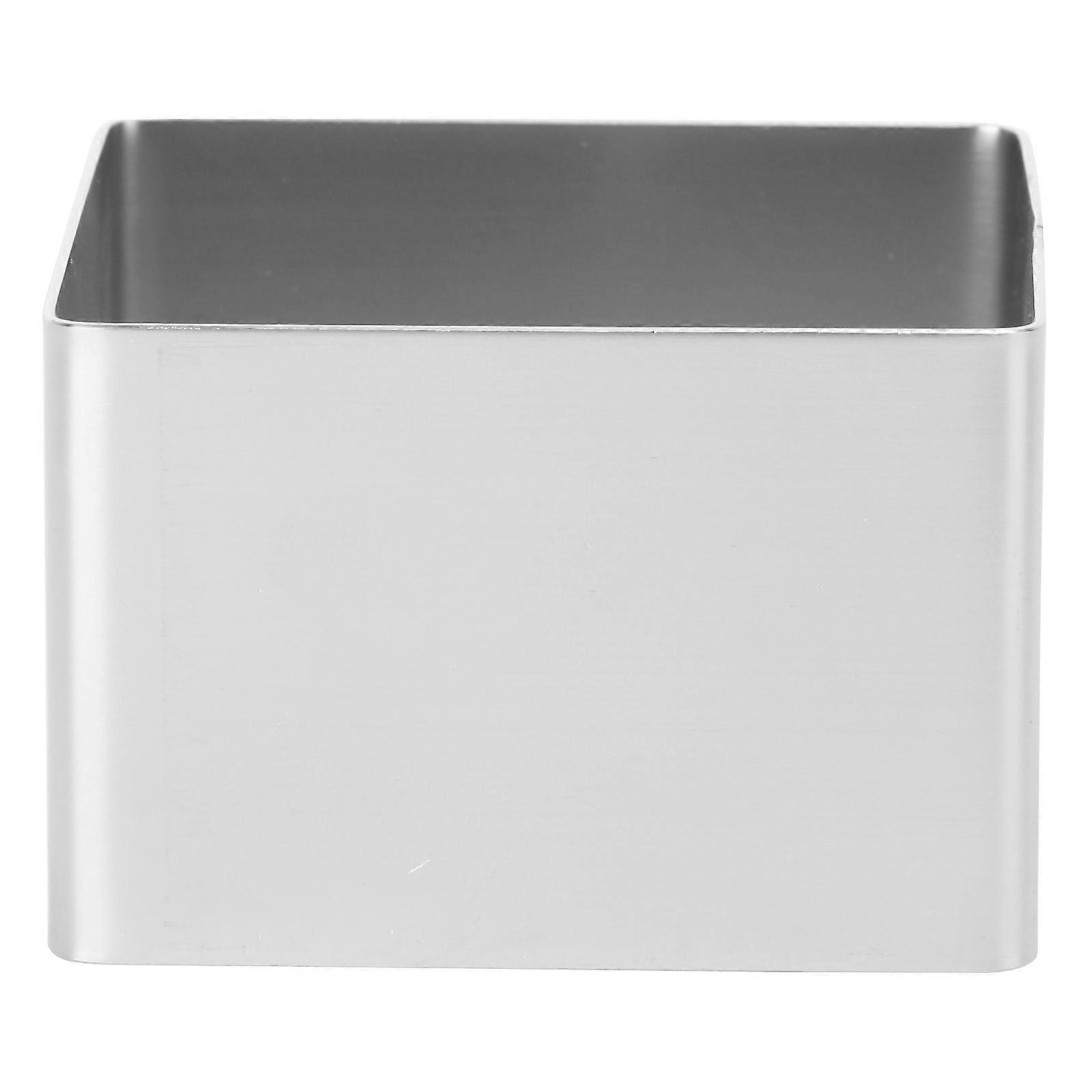Quadratische Mousse-form, Tortenring Aus Edelstahl, Mousse-ausstecher, Kuchenform, Dessertring, Gebäckform, Backwerkzeug (silber, 4 Zoll)-7.50x7.50x5.00cm-silver