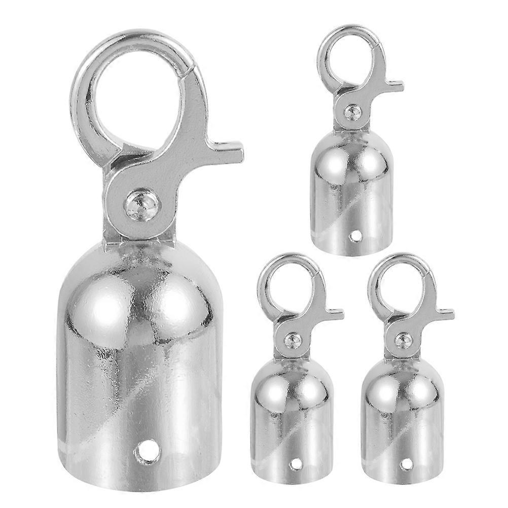 Stück Seilhaken, Kordelstopper, Seilendkarabiner, Geländer-kordelendkappe-7.60x2.80x2.80cm-silver