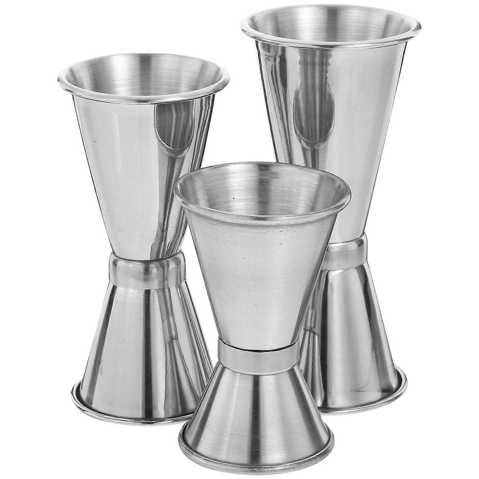 3-teiliger Japanischer Jigger Aus Edelstahl 304, Doppel-cocktailmessbecher (15/27 Cm³, 22/35 Cm³, 30/40 Cm³)-9.90x4.10x4.10cm-silver