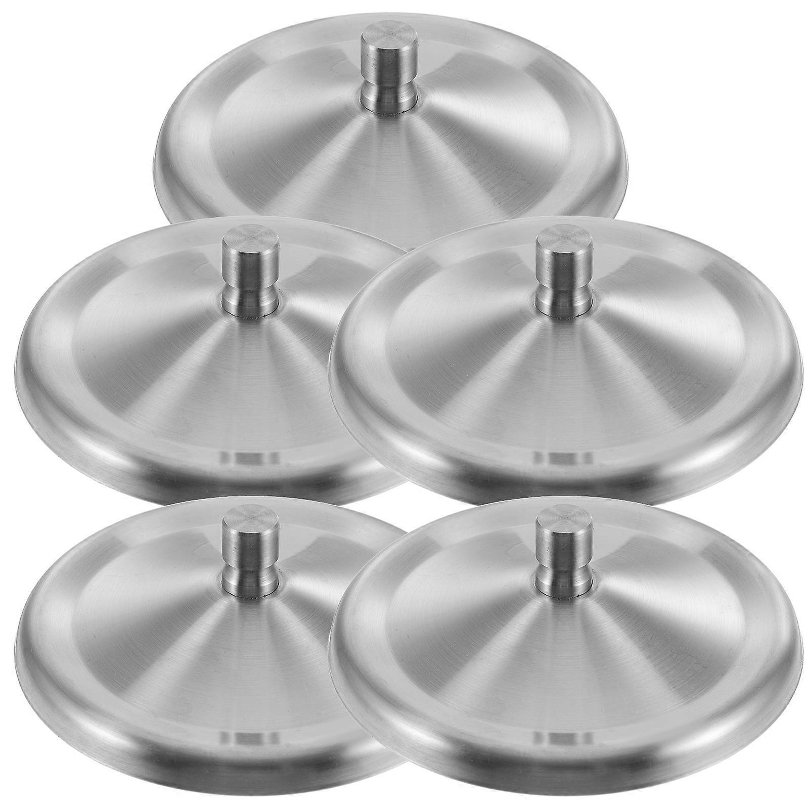 5 Stück Runde Becherdeckel, Bruchsichere Edelstahldeckel Für Wasserbecher, Tragbarer Becherschutz-8.50x8.50x1.50cm-silver