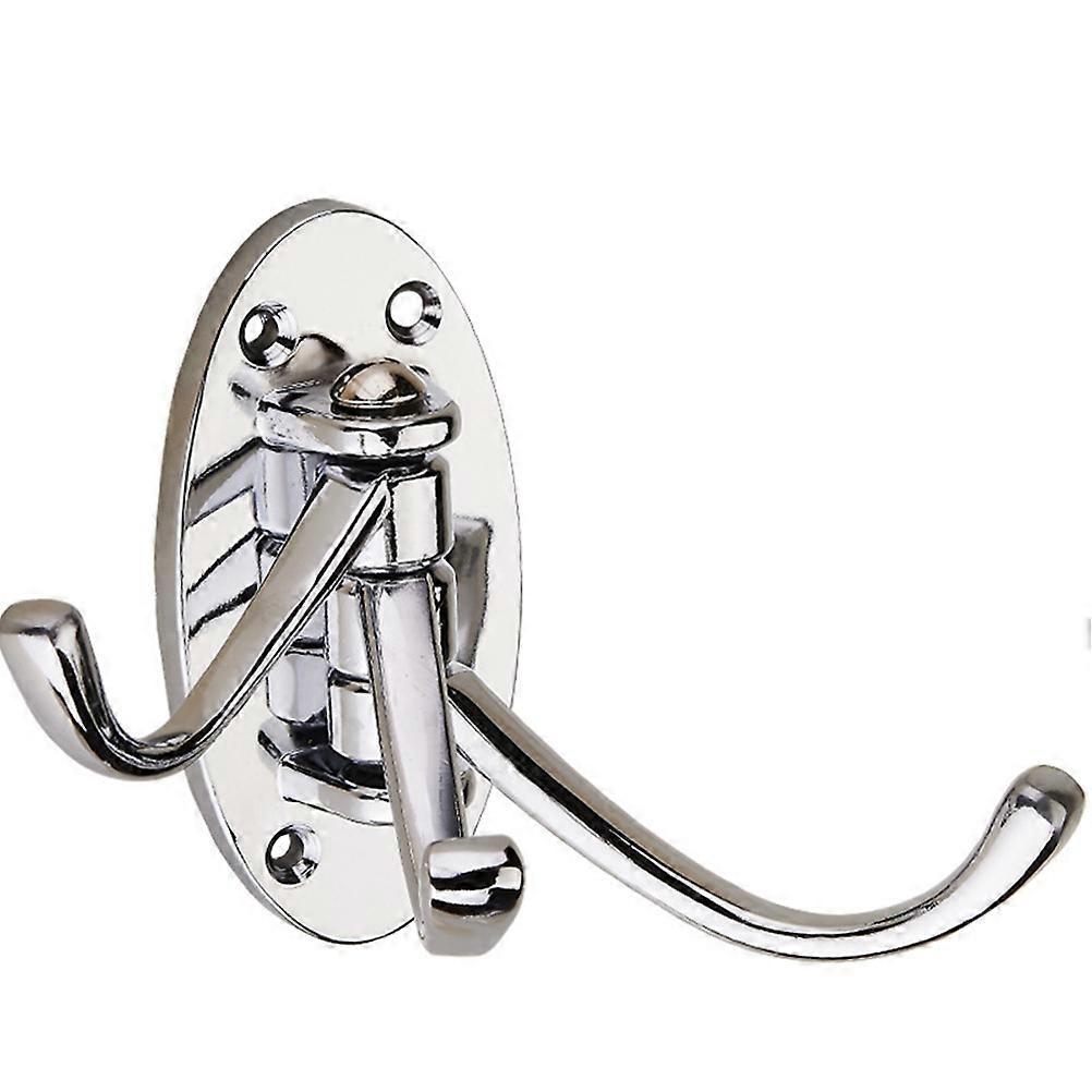 Drehbarer Kleiderhaken, Klappbar, Aus Massivem Metall, Robust, Mit Drei Haken Zur Wandmontage, Für Bad, Küche, Schlafzimmer - Ausführung B (silber)-9.00x4.60x7.00cm