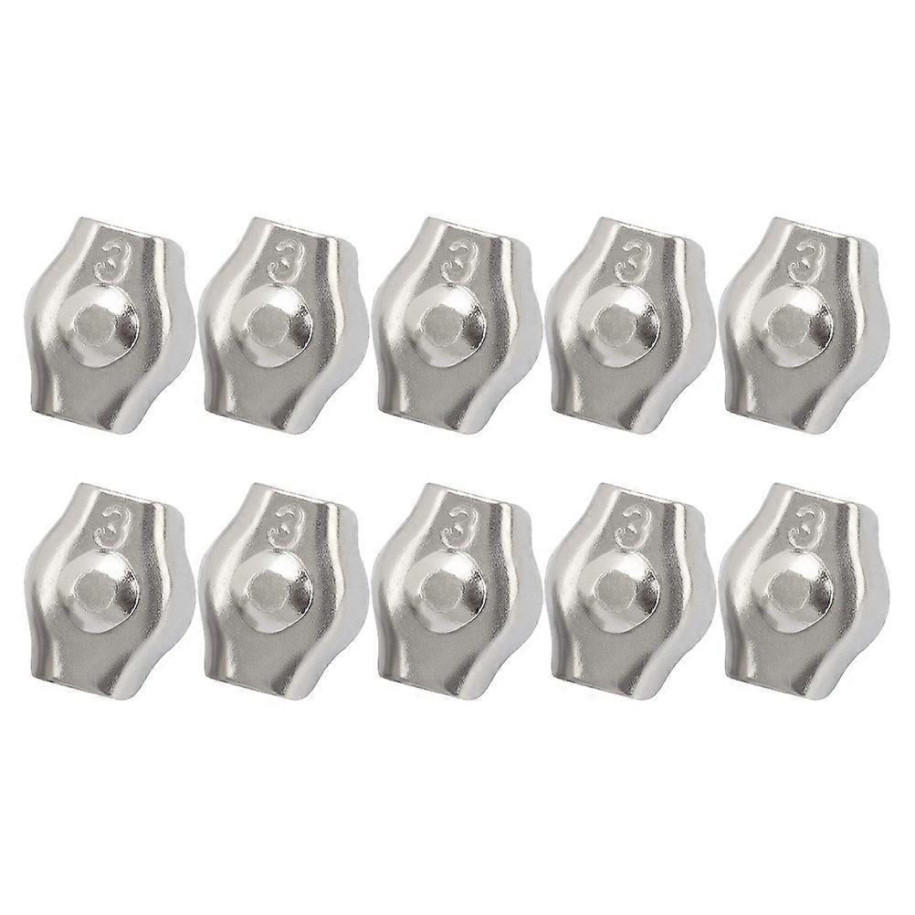 10 Stück Edelstahl-einzelseilklemmen, Kabelklemmen-sets-1.7x1.5cm-silver
