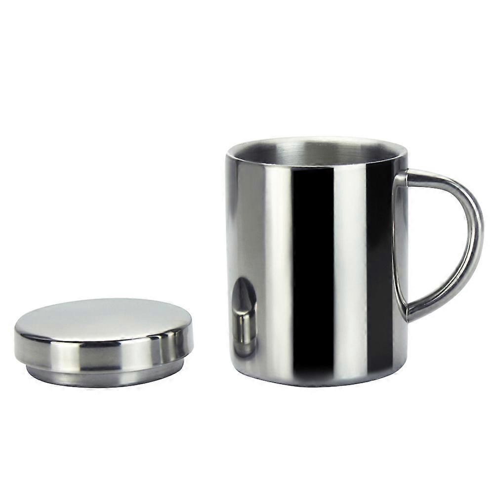 220 Ml Kaffeebecher Aus Edelstahl 304, Doppelwandig Isoliert, Mit Deckel – Durchmesser 7 Cm-220ml-silver