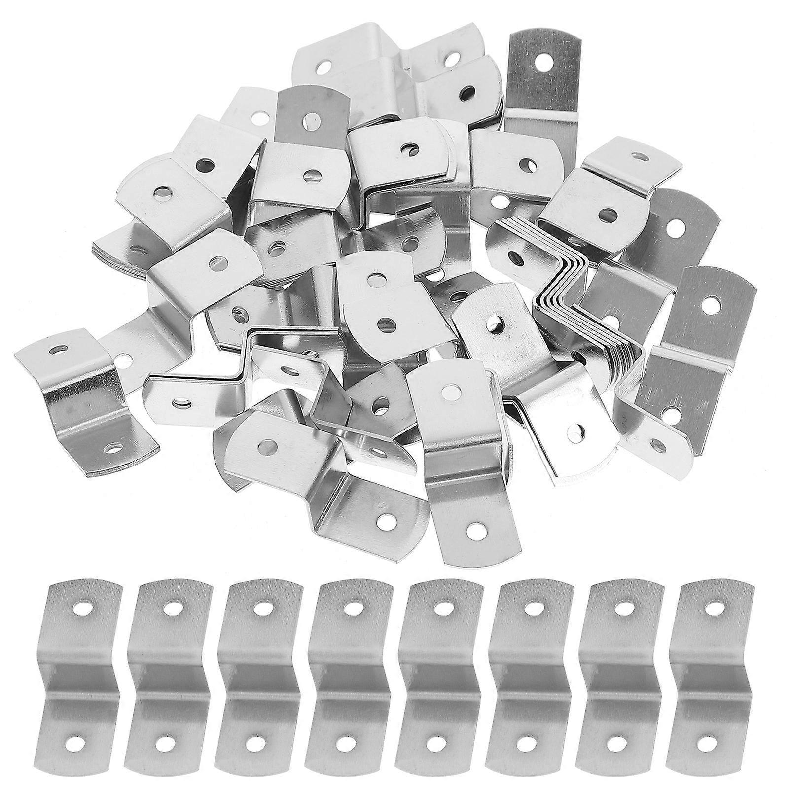 100 Stück Z-förmige Bilderrahmenbefestigungen, Versetzte Leinwandclips, Tischbefestigungen-3.30x1.30x1.10cm-silver