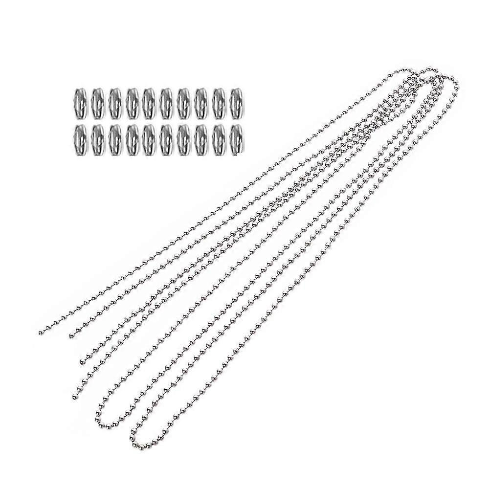 Set Deckenzugkette Mit Verbindungsstück, Kugelzugkettenverlängerung Mit Passendem Verbindungsstück, Zugkettenverlängerung Für Ventilator-, Bett- Und Lichtschalter, Lampenzubehör-m-silver