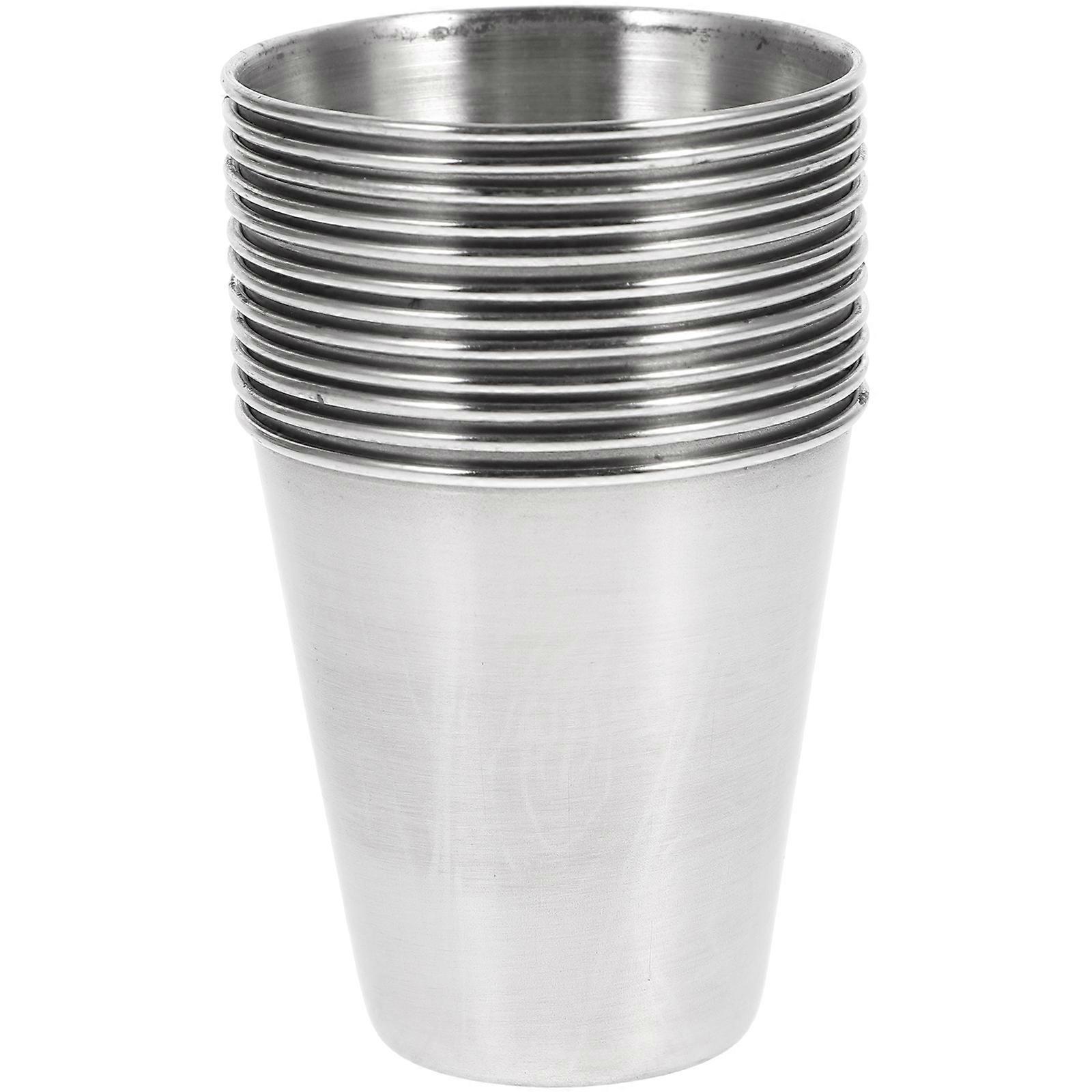 12er-set Edelstahl-schnapsbecher, Tragbare Trinkbecher, Spirituosenbecher, Weinbecher, Saucenhalter (70 Ml)-5.50x5.50x5.00cm-silver