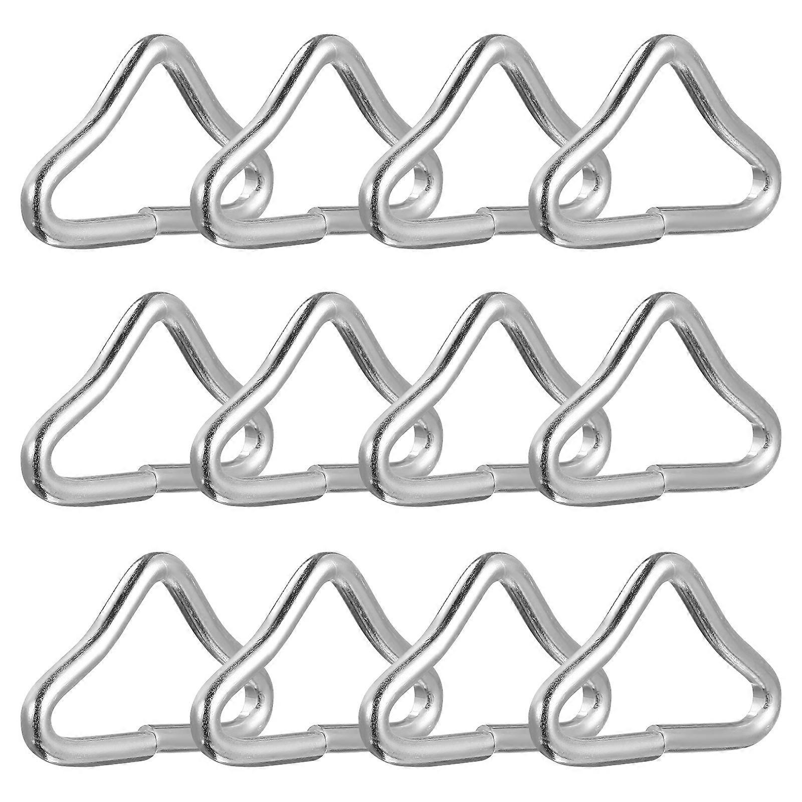 20 Stück Trampolin-sprungbett-bungee-bett-netzstoff-schnallen-dreieckring-teile-4.5x2.6cm-silver