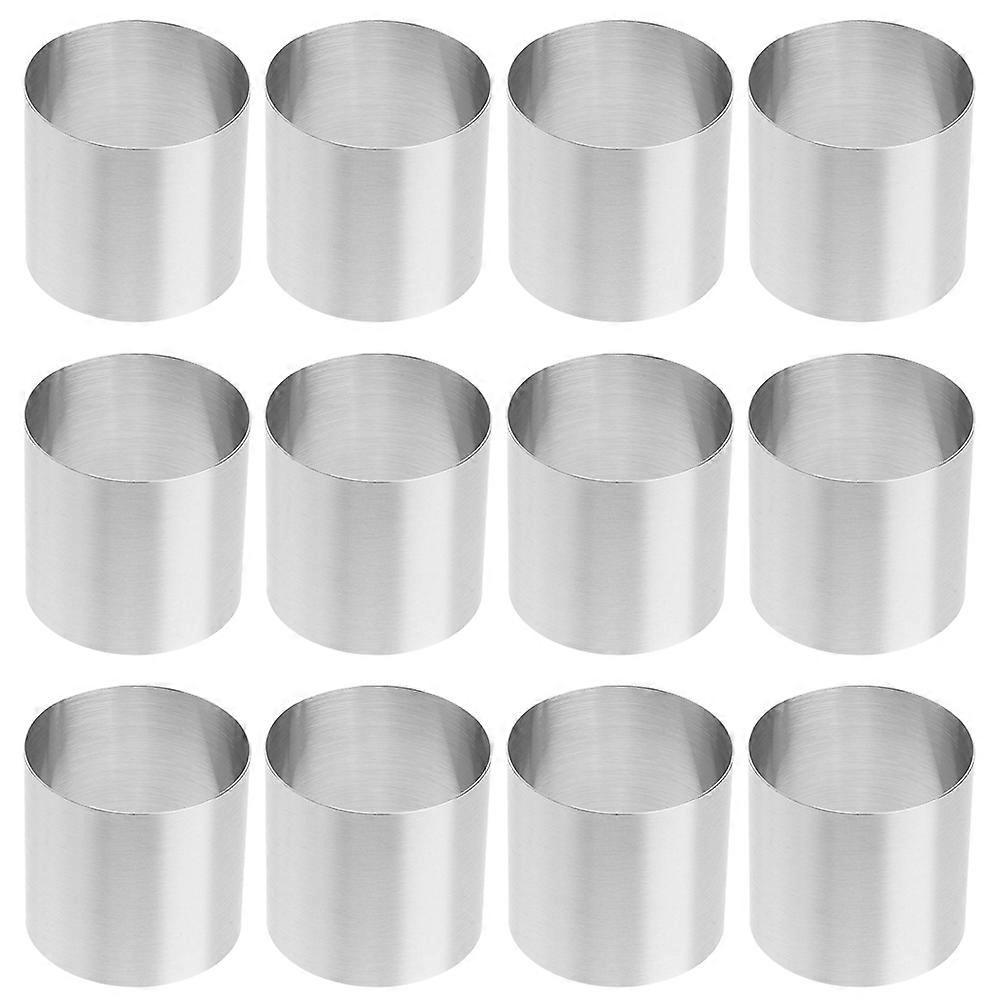12-teiliges Set Tortenringformen Aus Edelstahl, Runde Mousse-formen Für Kuchen-5.00x5.00x5.00cm-silver