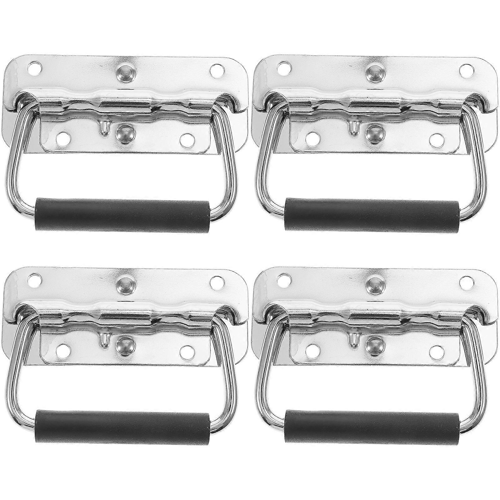 4 Stück Federbelastete Oberflächenmontagegriffe Bootsringzuggriffe Ersatz-10.00x7.20x1.50cm-silver