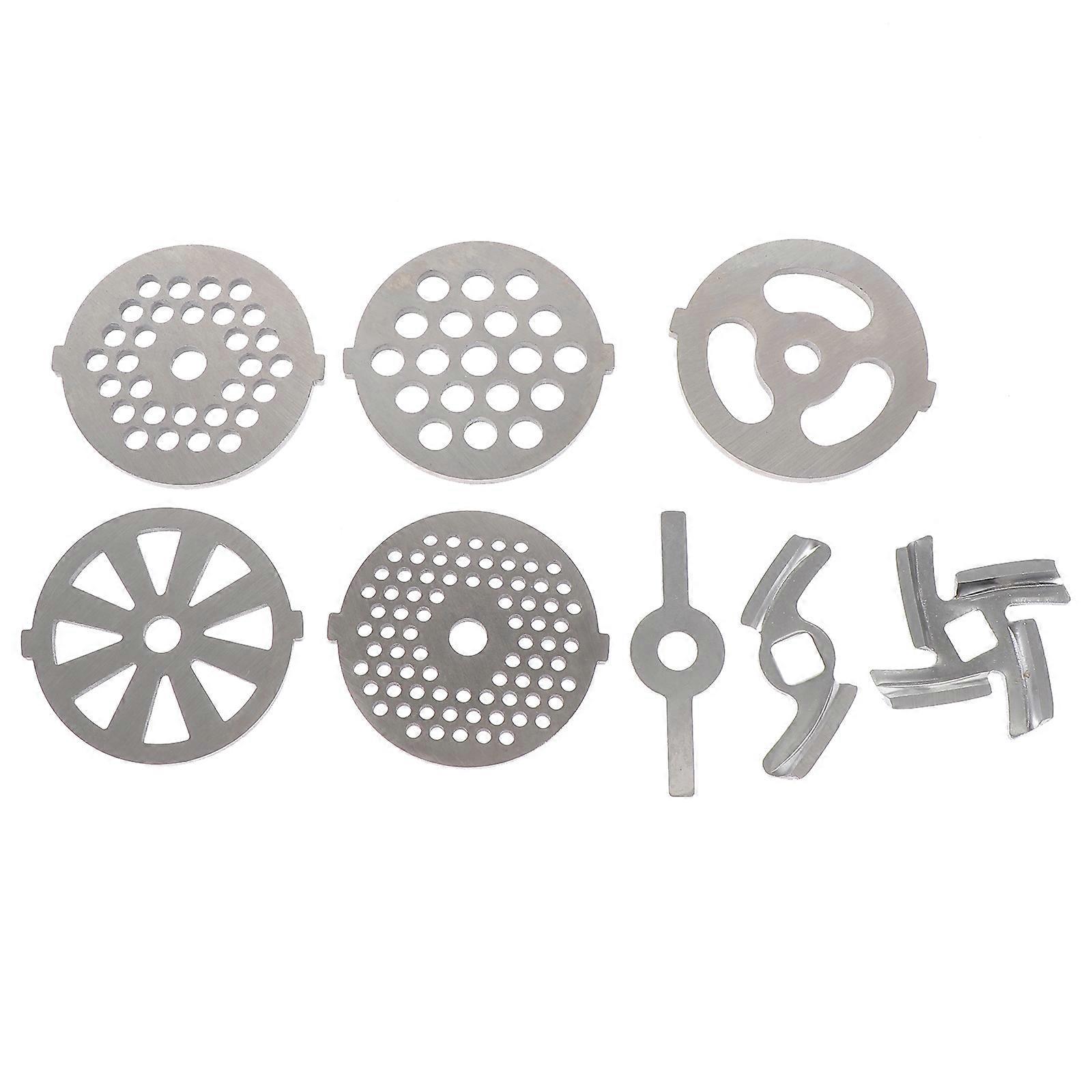 8-teiliges Fleischwolf-schneidwerk Aus Edelstahl, Fleischwolfscheiben, Fleischzerkleinerer-klingen-1-silver