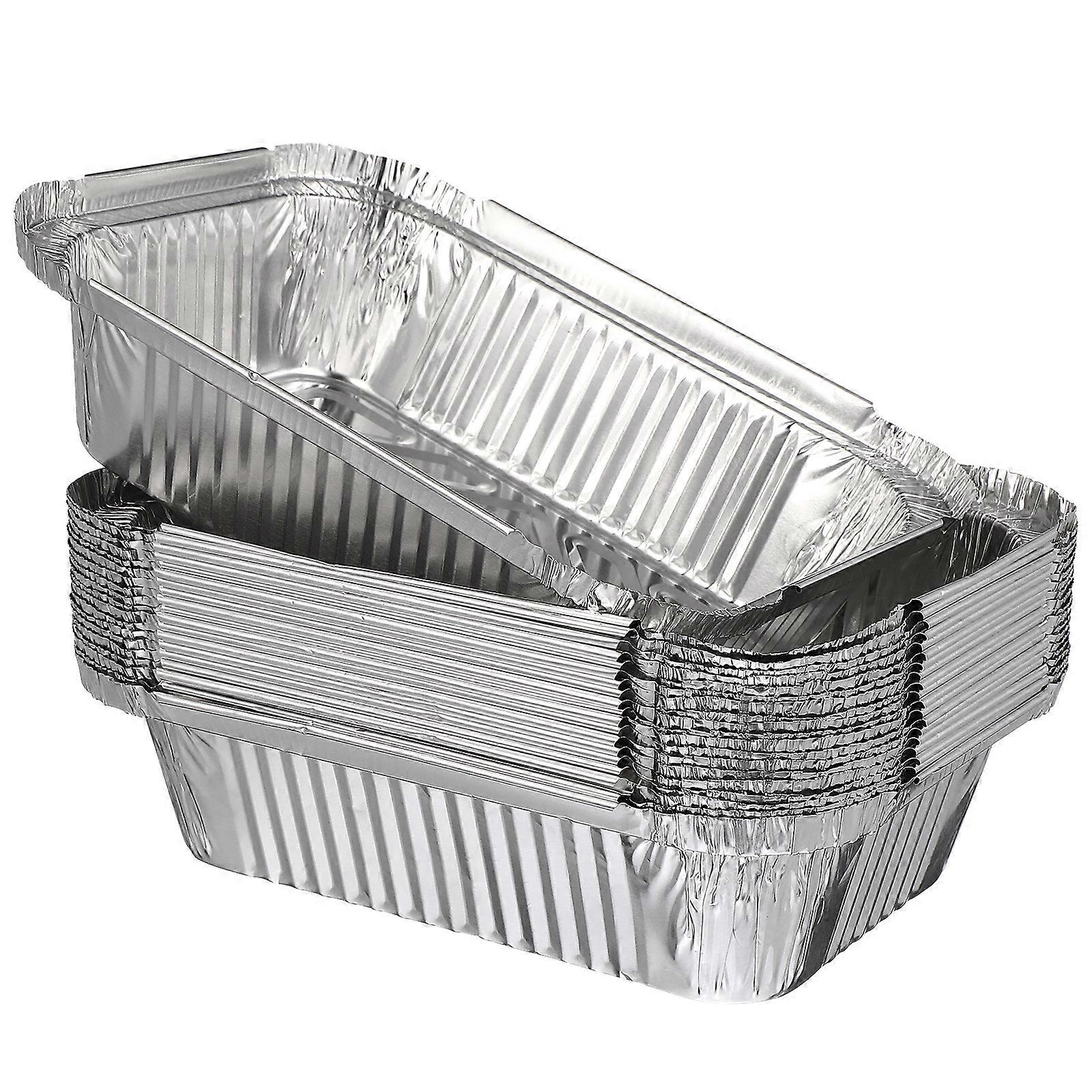 20 Stück Einweg-aluminiumfolienformen, -tabletts, -lebensmittelschalen, -behälter Zum Braten, Grillen Und Kochen Im Ofen-18.5x13.5cm-silver