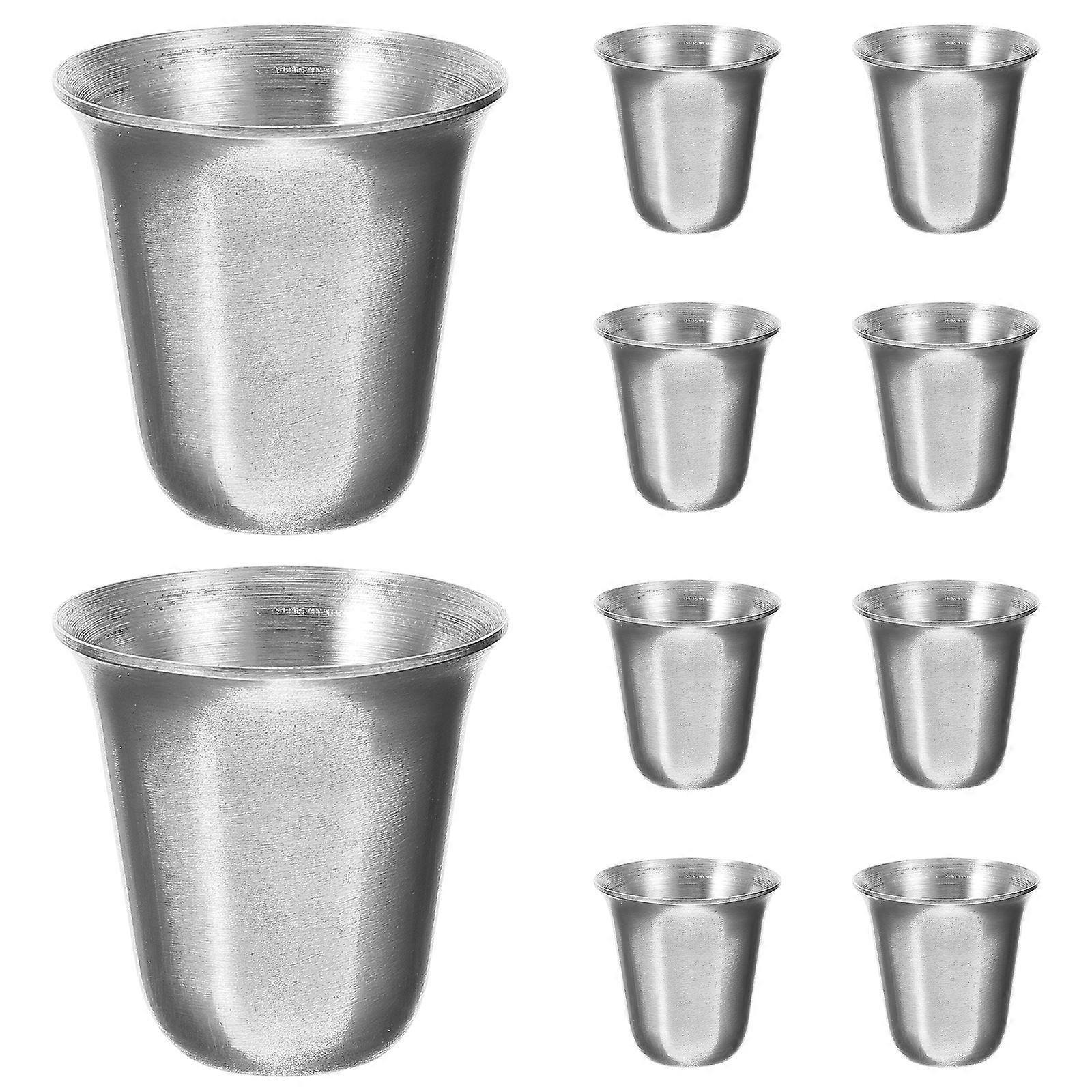 10 Stück Tragbare, Stapelbare Edelstahlbecher Für Religiöse Anlässe, Kirchen Und Kommunionen-3.20x3.20x3.20cm-silver