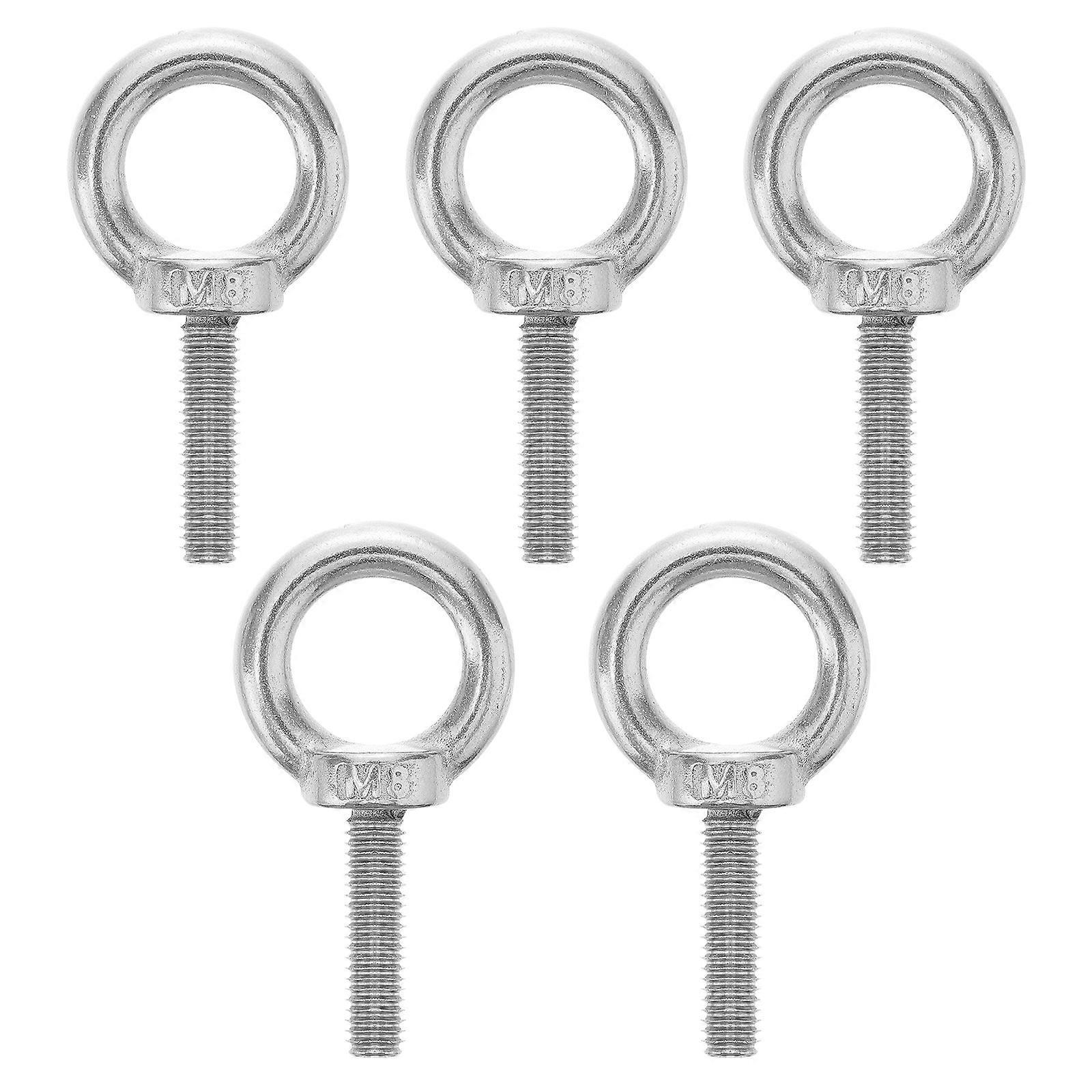 5 Stück Ösenbolzen M8x30 Edelstahl Gewinde-ösenschraube Hebevorrichtung-silver