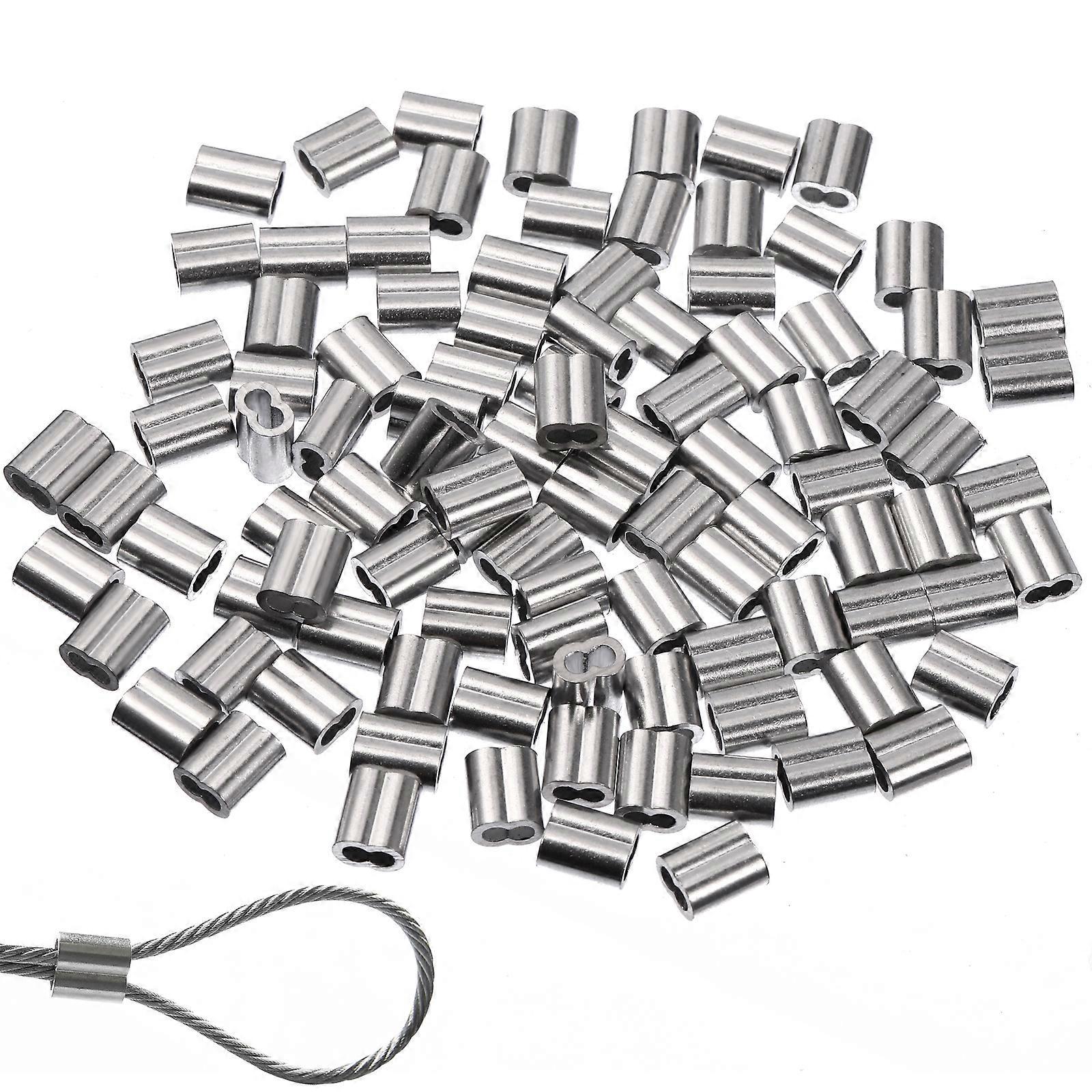 100 Stück 8-förmige Aluminium-stahl-drahtverbinder, Kabelmanagement-zubehör (silber)-100pcs-silver