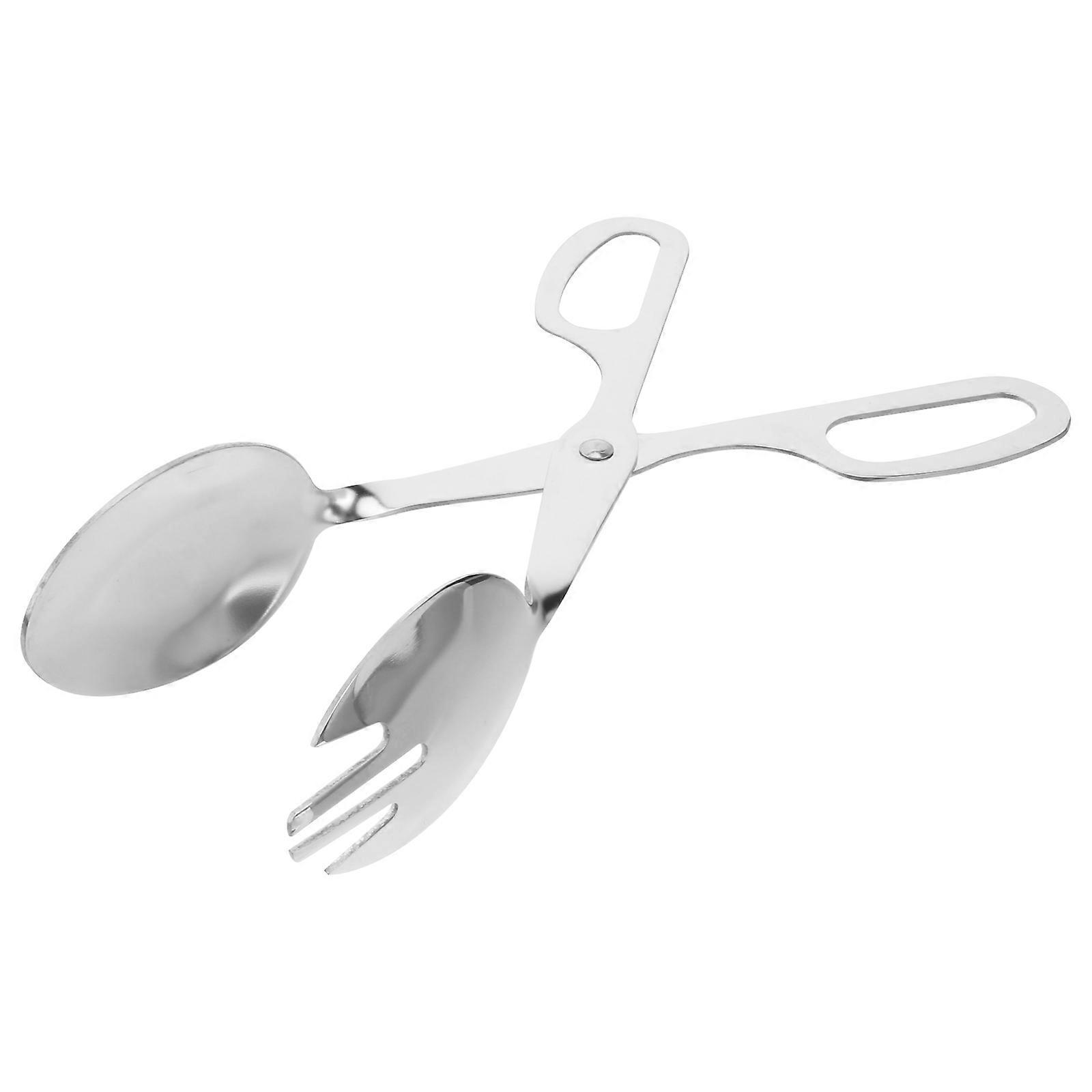 Salatzange, Servierlöffel Und Gabel Aus Edelstahl (silber)-26.00x8.00x5.00cm-silver