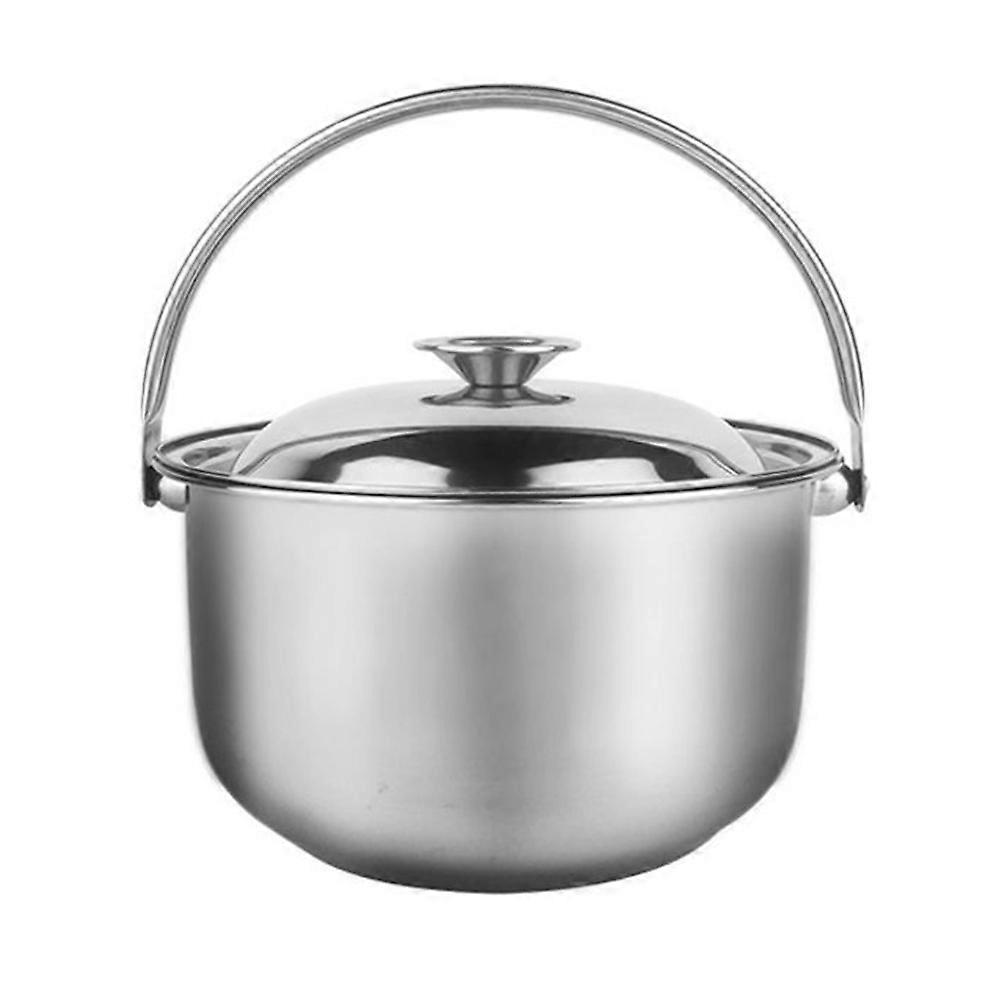 Suppentopf Aus Edelstahl Mit Deckel, Mehrzweck-suppentopf, Hitzebeständiger Schmortopf-17.5x17.5x19cm-silver