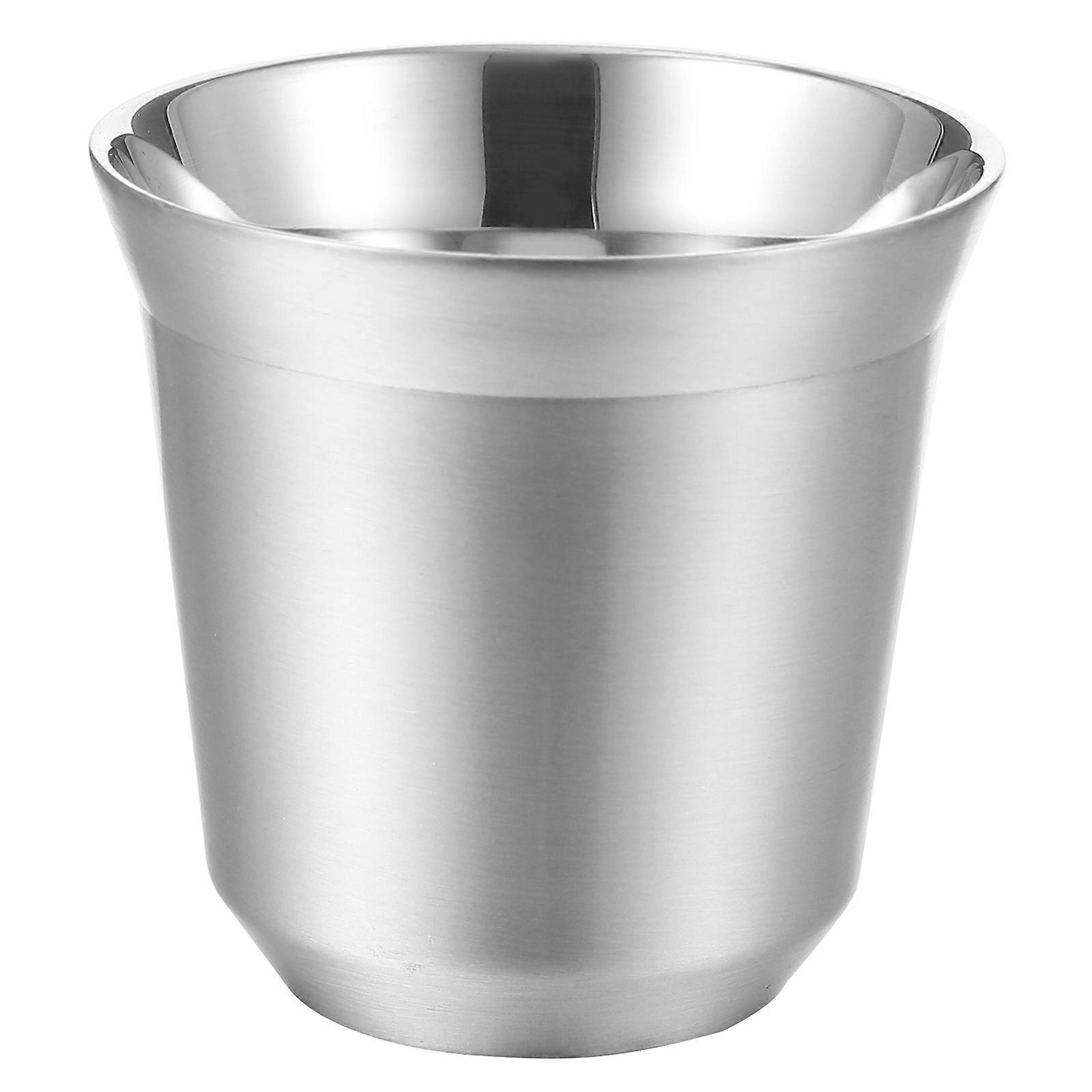 Stück Edelstahl-weinbecher, Praktischer Baby-wärmeisolierbecher, Kaffeebecher-6x6x6cm-silver