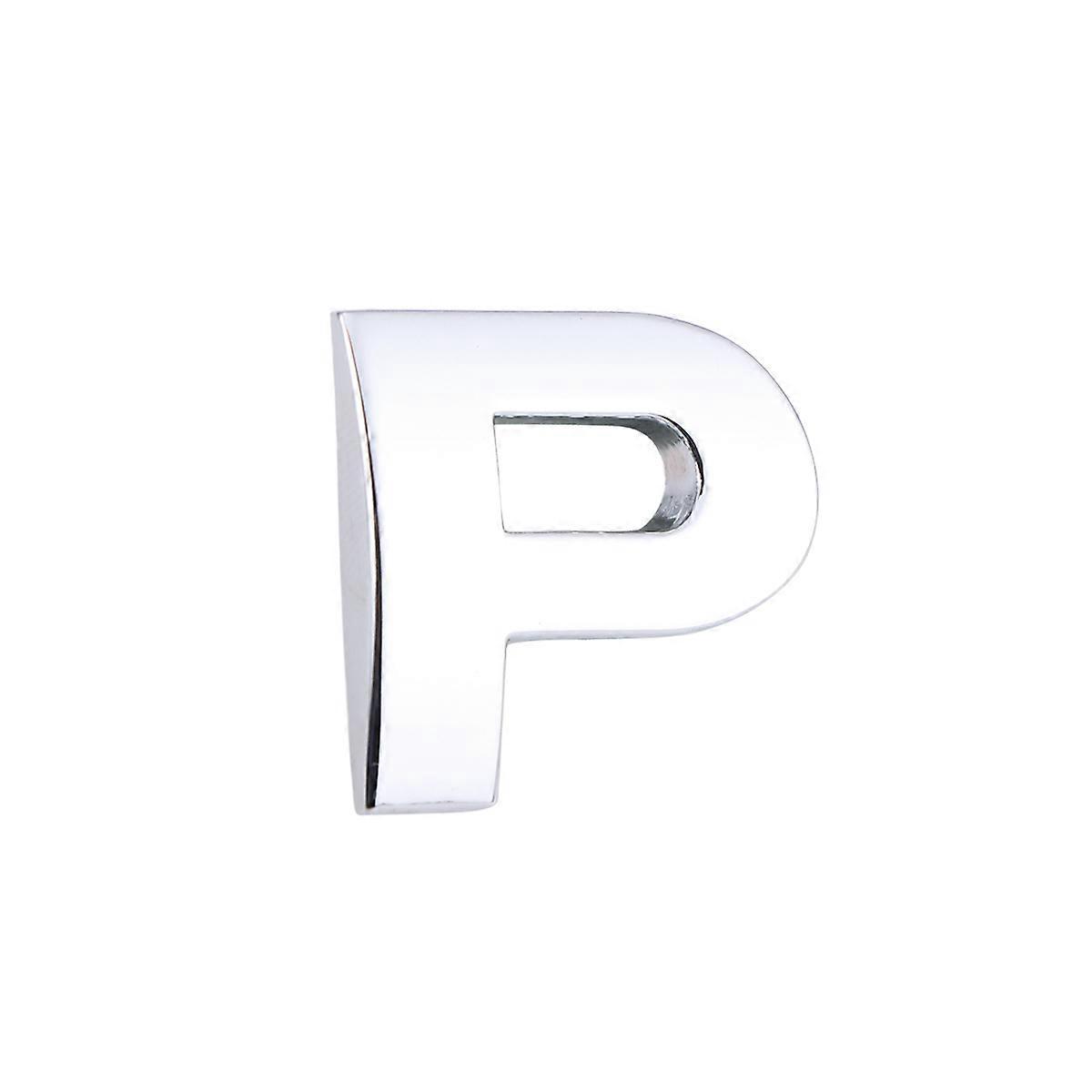 3d Diy Metallic Alphabet Autoaufkleber Autoemblem Buchstabe Abzeichen Aufkleber - P (silber)-silver