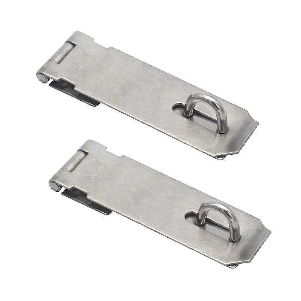 2 Stück 4 Zoll Vorhängeschloss-riegel Türverschluss Riegelschloss Edelstahlschloss Zur Befestigung Von Tor- Und Schranktüren (silber)-13.7x3.9cm-silver