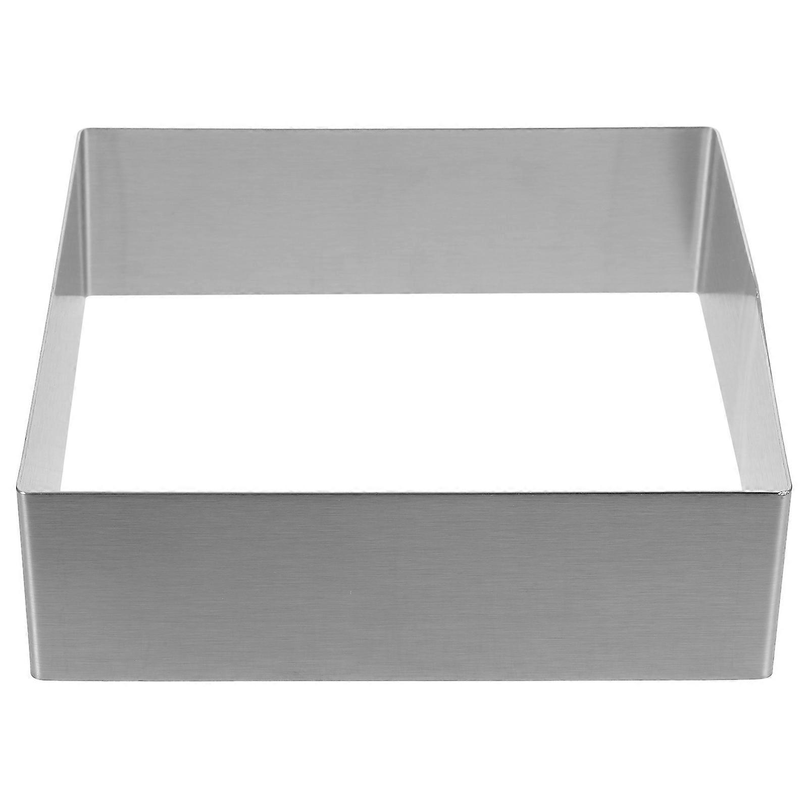 Quadratische Mousse-form, Edelstahl-kuchenring, Mousse-ausstecher, Kuchenform, Dessertring, Gebäckform, Backwerkzeug (silber, 23 Cm)-silver