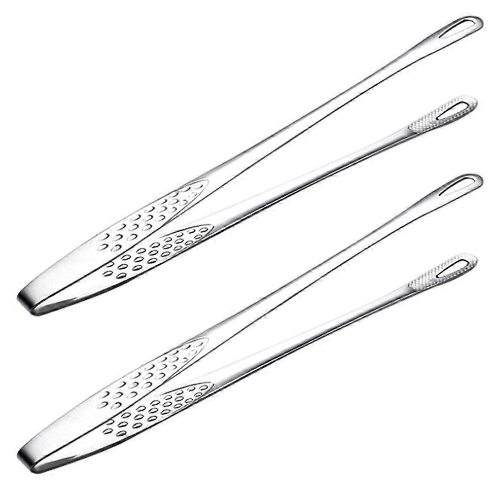 2 Stück Grillzangen Aus Edelstahl 304 (silber)-24x1.2cm-silver