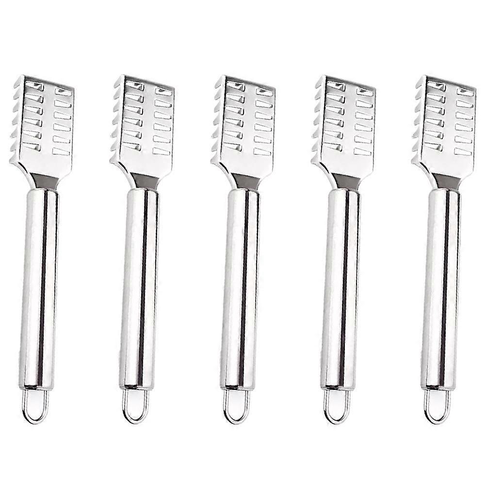 5-teiliges Küchenhelfer-set Aus Edelstahl Für Fischschuppen (silber)-19x3.3x1cm-silver