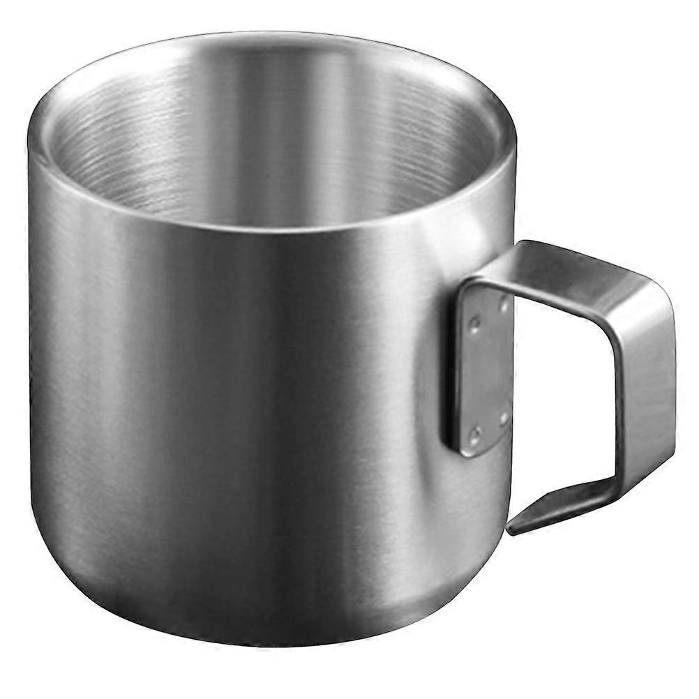 Müslibecher Aus Metall, Frühstücksbecher Aus Metall Mit Griff, Milchbehälter-6.5x6.5x6cm-silver
