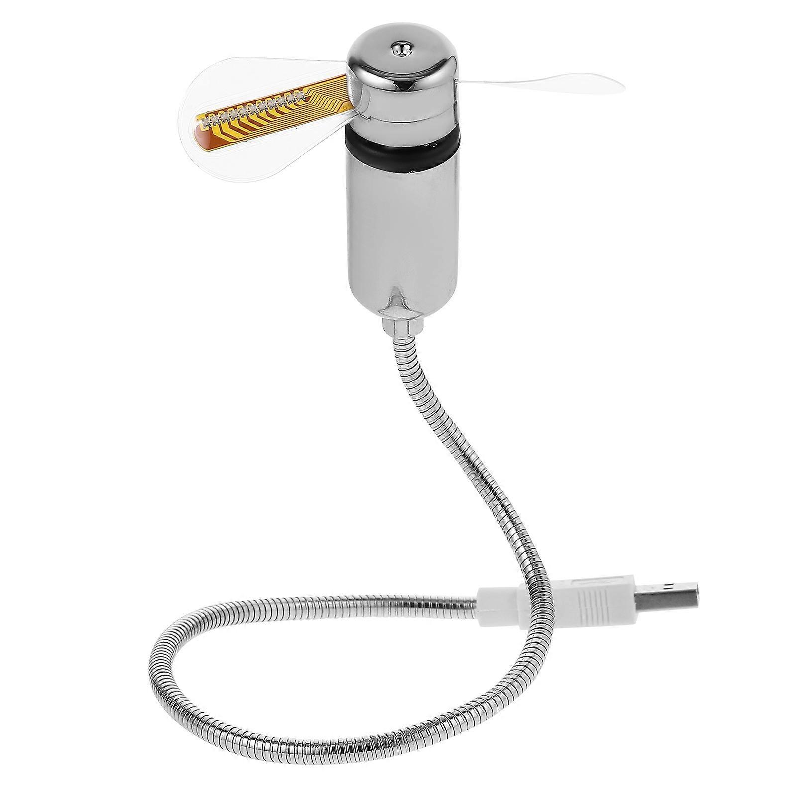 Flexibler Mini-usb-led-lüfter Mit Blinklicht, Programmierbar, Bearbeitbar, Für Pc, Laptop, Notebook Und Desktop-pc (silber)