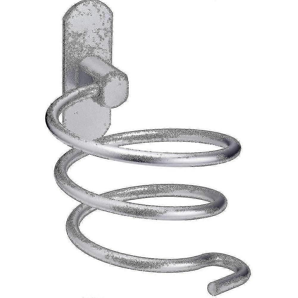 Haartrocknerhalter, Free Punch Haartrocknergestell Spirale – Silber