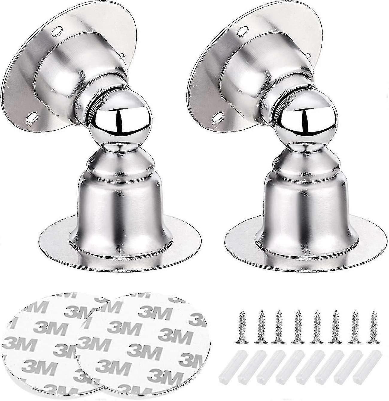 2er-pack Magnetische Türstopper, Türstopper Aus Edelstahl Mit 3m-doppelklebeband Oder Schrauben