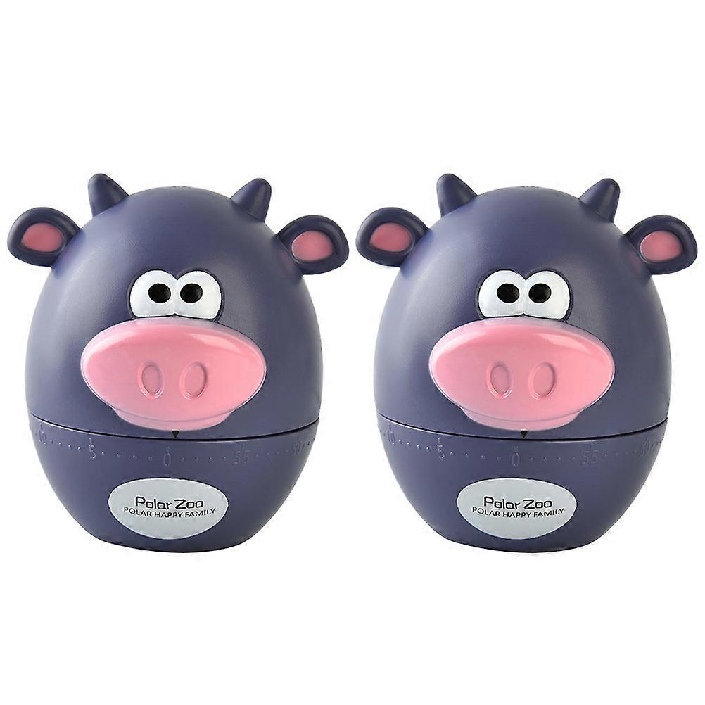 Stück Küchentimer Mit Cartoon-kalb-motiv, Backerinnerung, Mechanisches Uhrwerk, Countdown-timer, Kochzubehör (lila)-7.2x6.8cm-purple