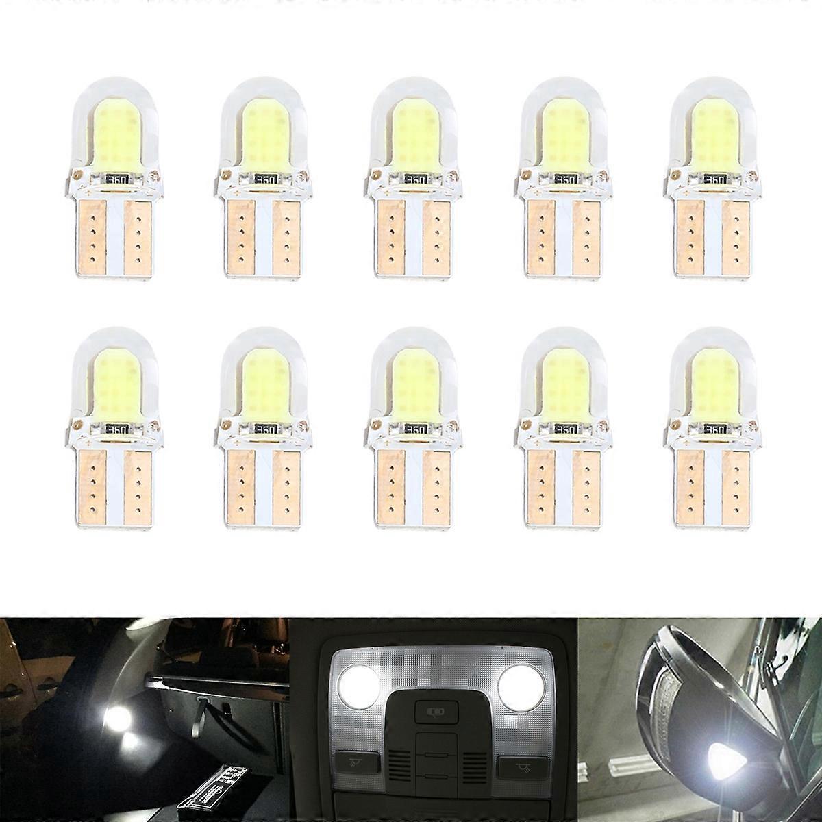 10 Stück Auto-led-leuchte T10 5w Silikonkristall Cob Wildlichtlampe (weißes Licht)-white