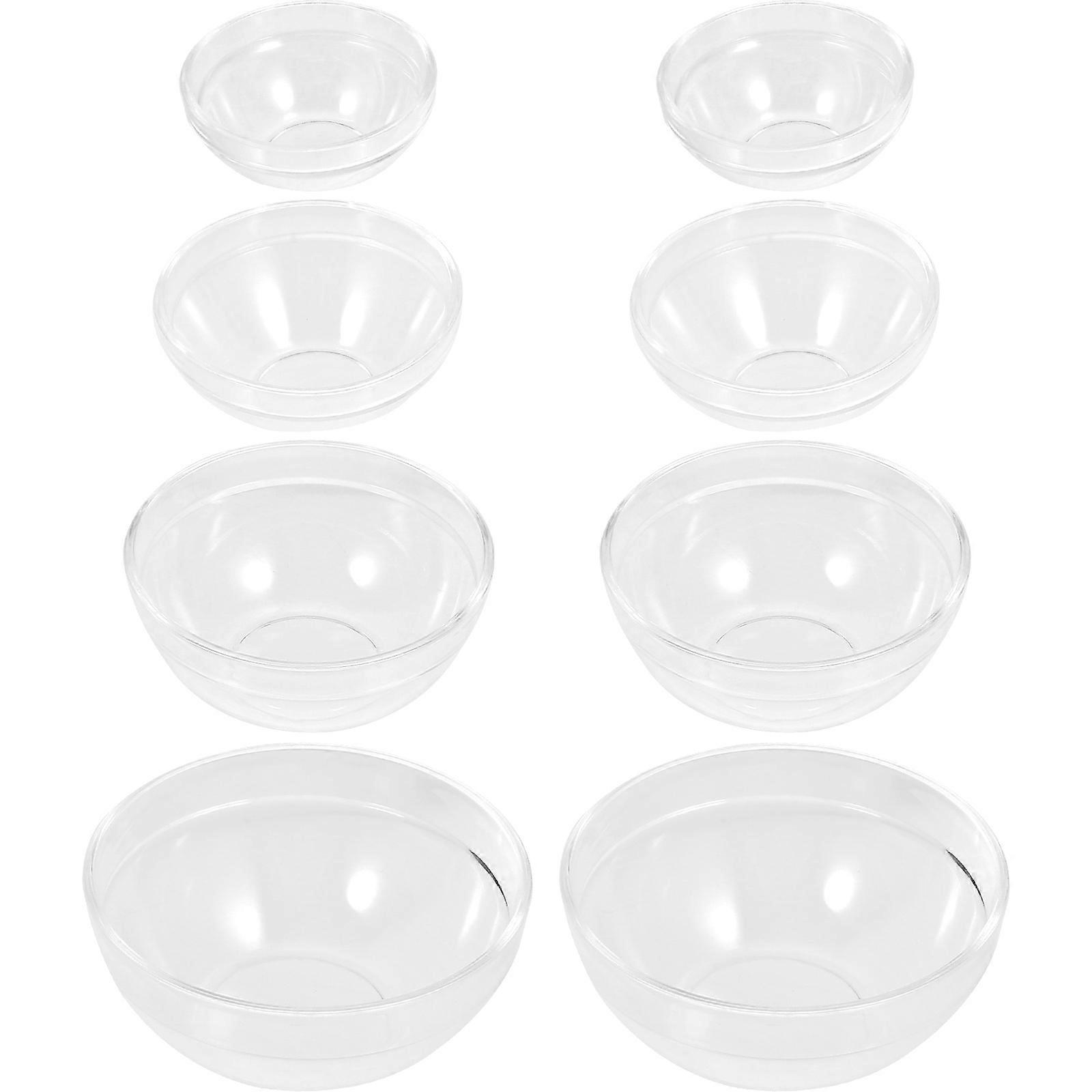 8-teiliges Set Acryl-schalen Für Ätherische Öle Im Schönheitssalon, Transparente Kunststoffschalen Für Massageöl (weiß)-10.50x10.50x4.50cm-white